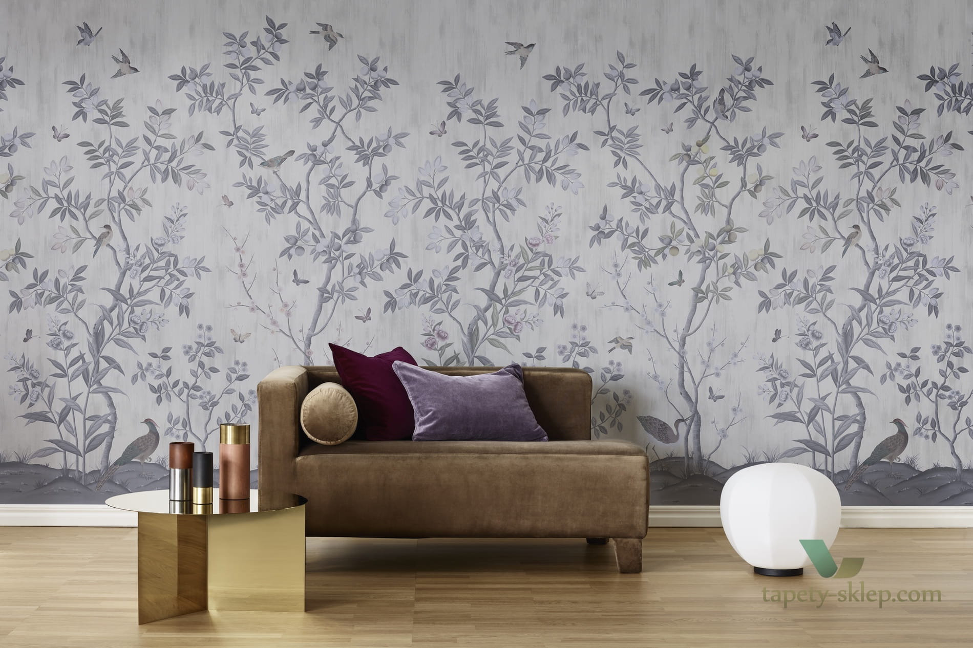 Tapeta Rebel Walls R16741 Chinoiserie Chic Pearl Gray