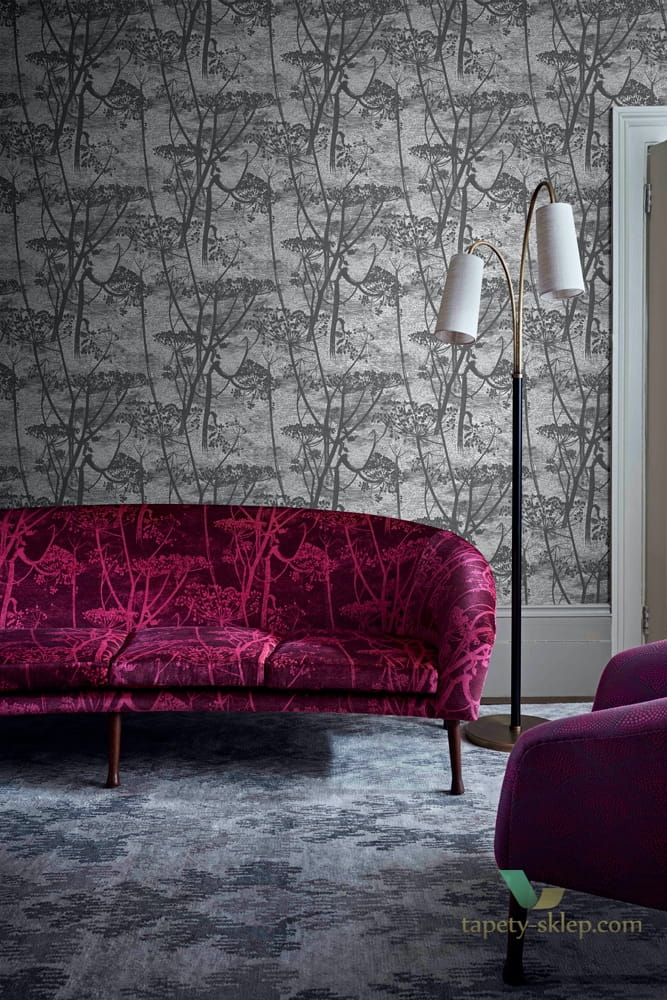 Tkanina kwiaty kopru welur Cole&Son Cow Parsley Velvet F111/5017 The Contemporary Collection