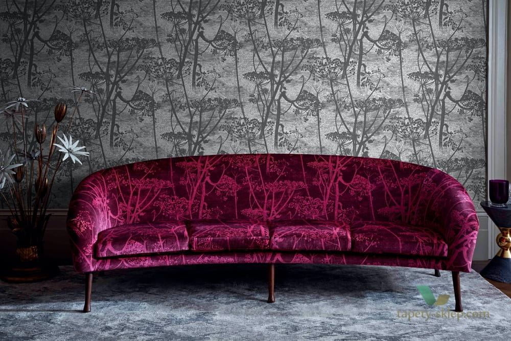 Tkanina kwiaty kopru welur Cole&Son Cow Parsley Velvet F111/5017 The Contemporary Collection