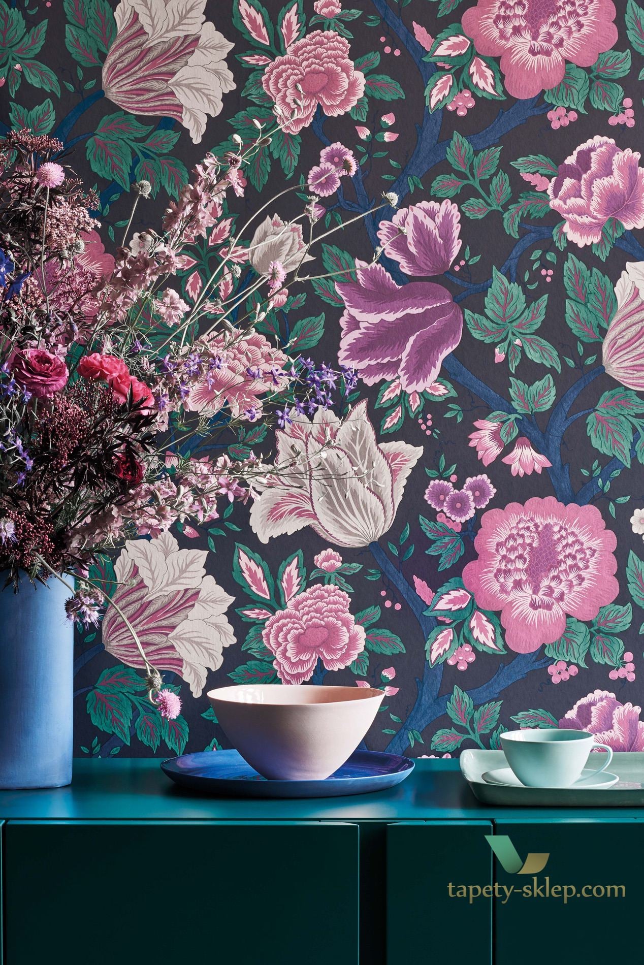 Tapeta Kwiaty Cole&Son Midsummer Bloom 116/4015 Pearwood