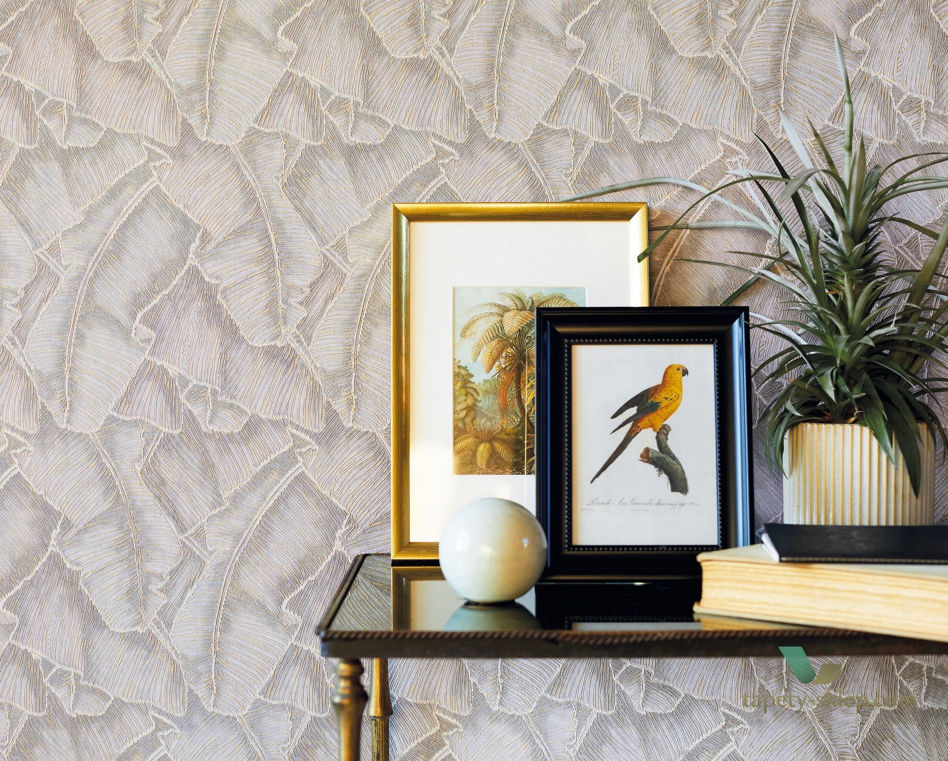 Tapeta tropikalne liście Casadeco CBBA84321202 Selva Cuba