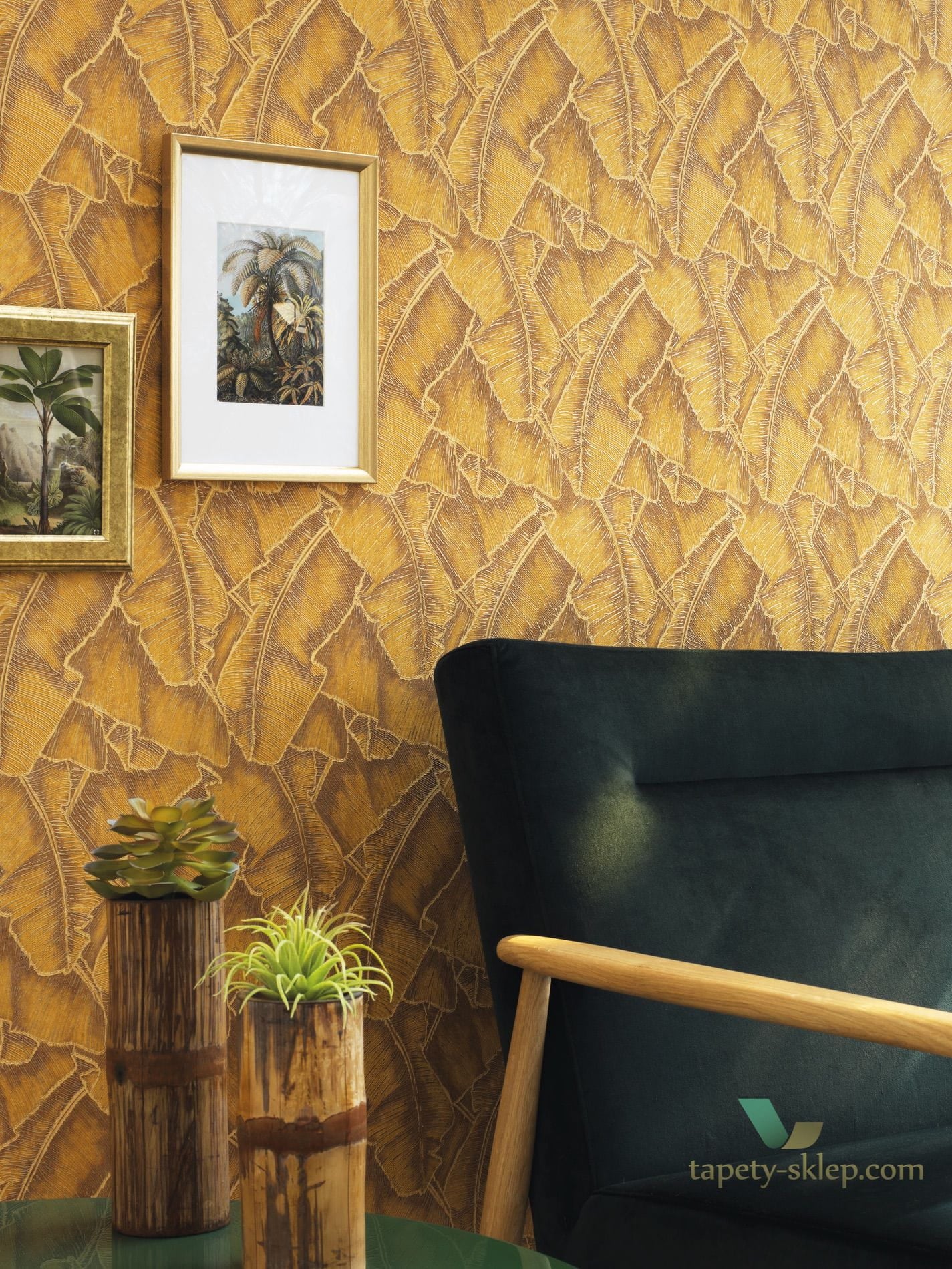 Tapeta tropikalne liście Casadeco CBBA84326438 Selva Cuba