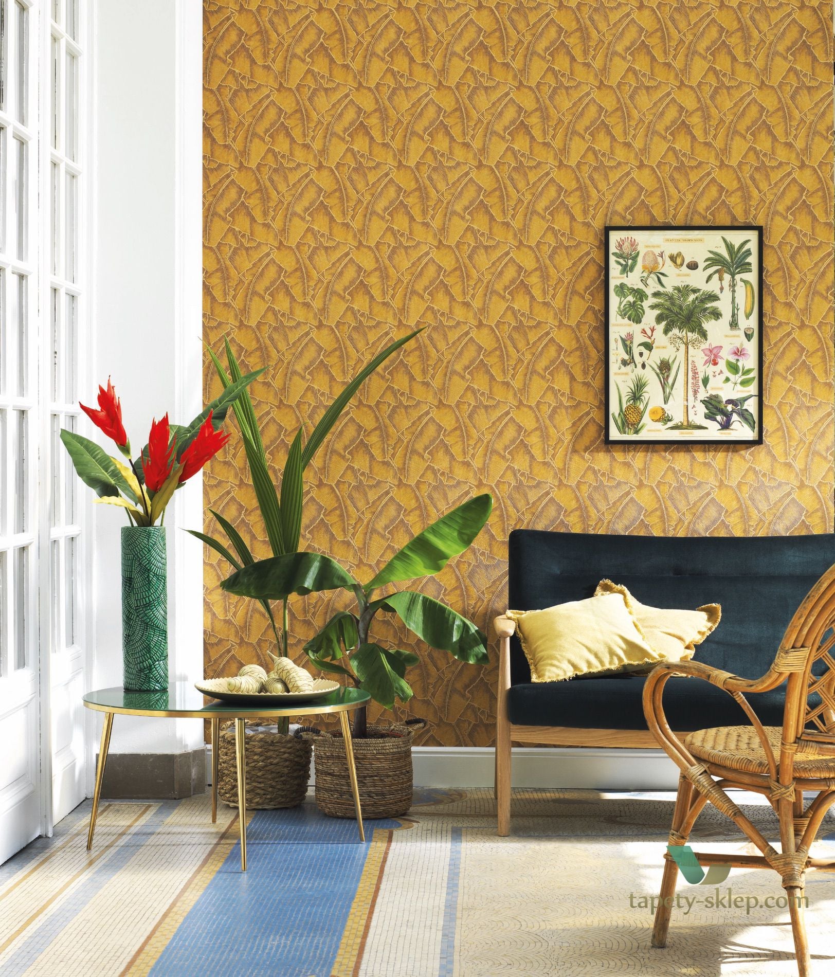 Tapeta tropikalne liście Casadeco CBBA84329549 Selva Cuba