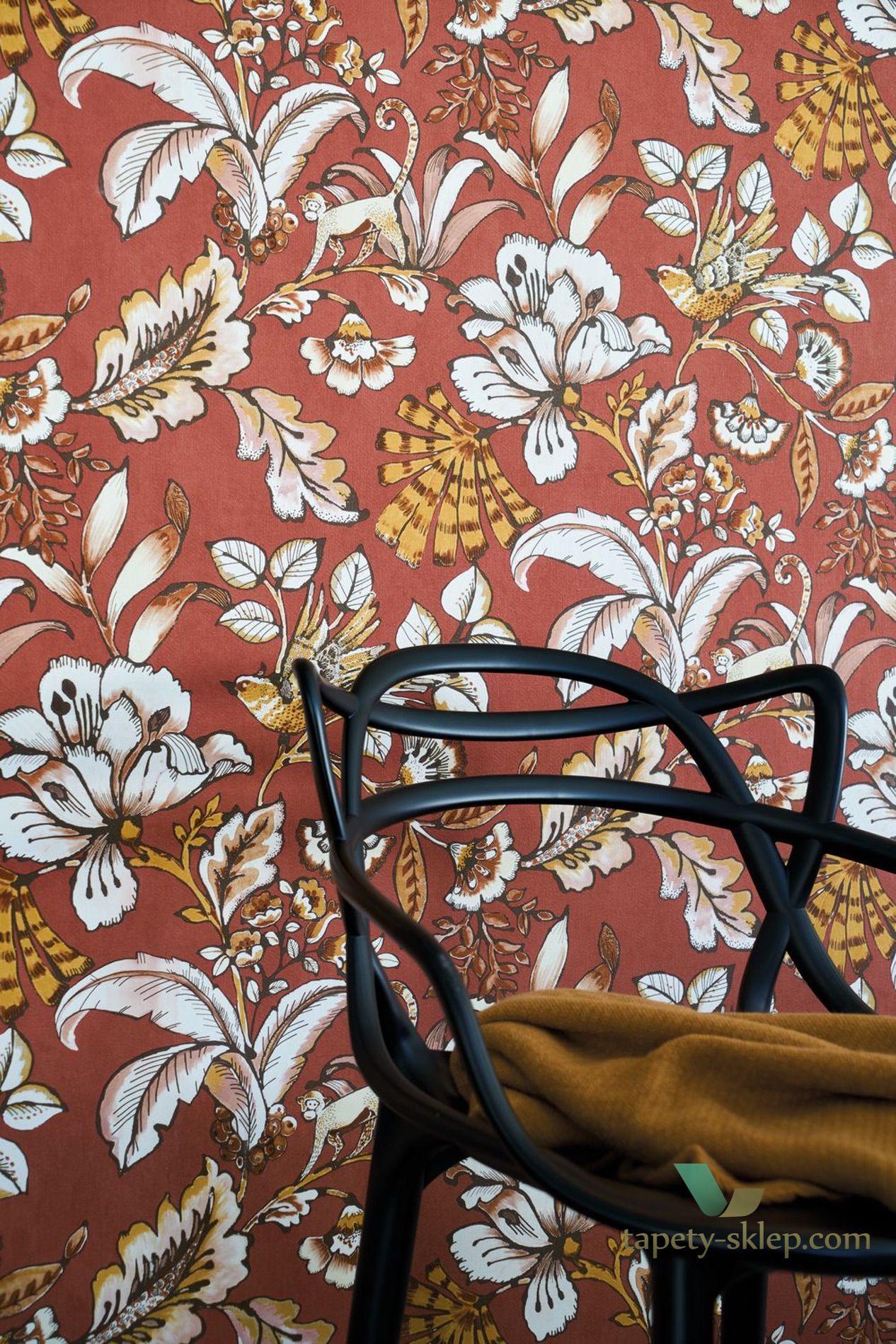 Tapeta botaniczna Casamance 74522960 Paiony Ceylan
