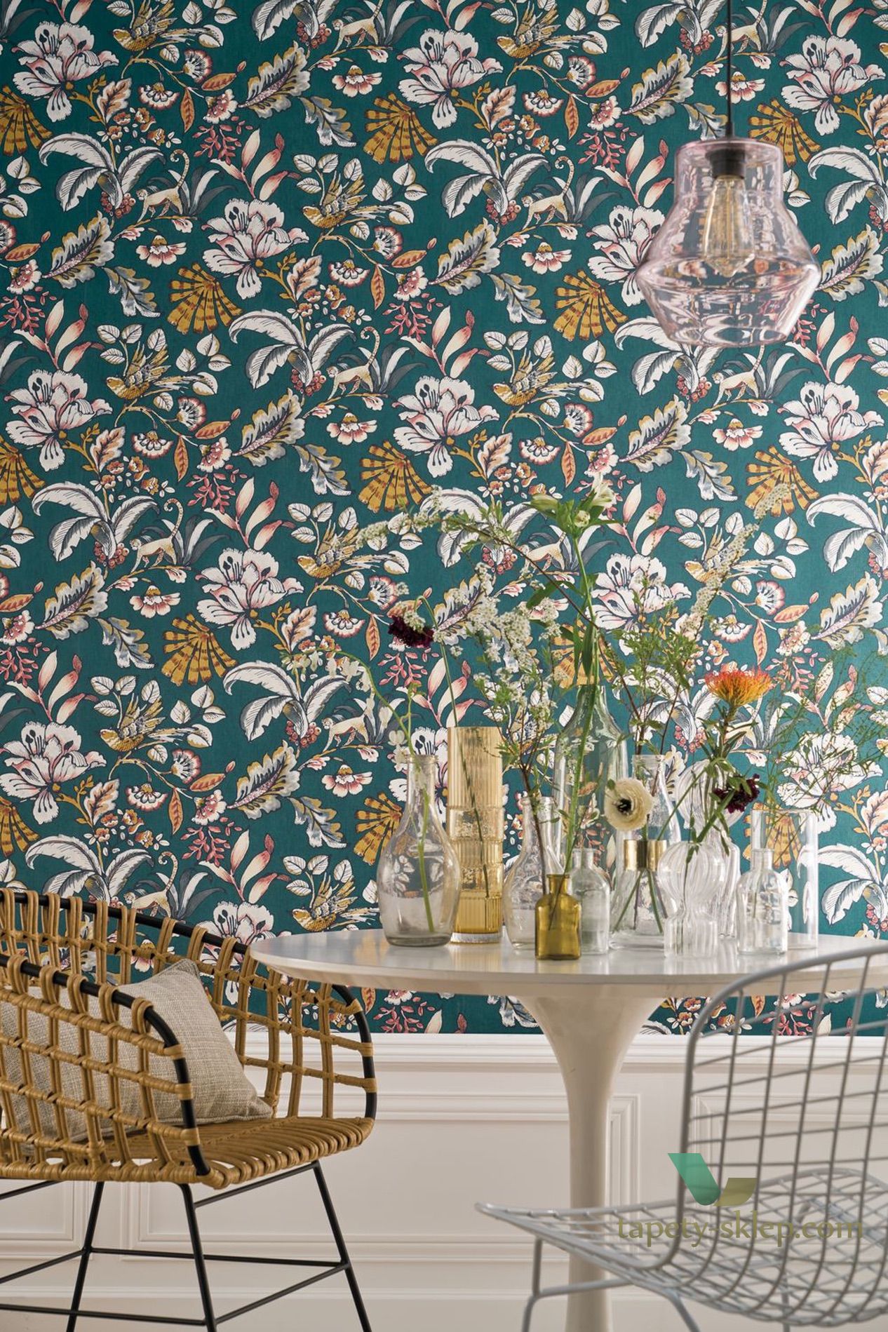 Tapeta botaniczna Casamance 74522960 Paiony Ceylan