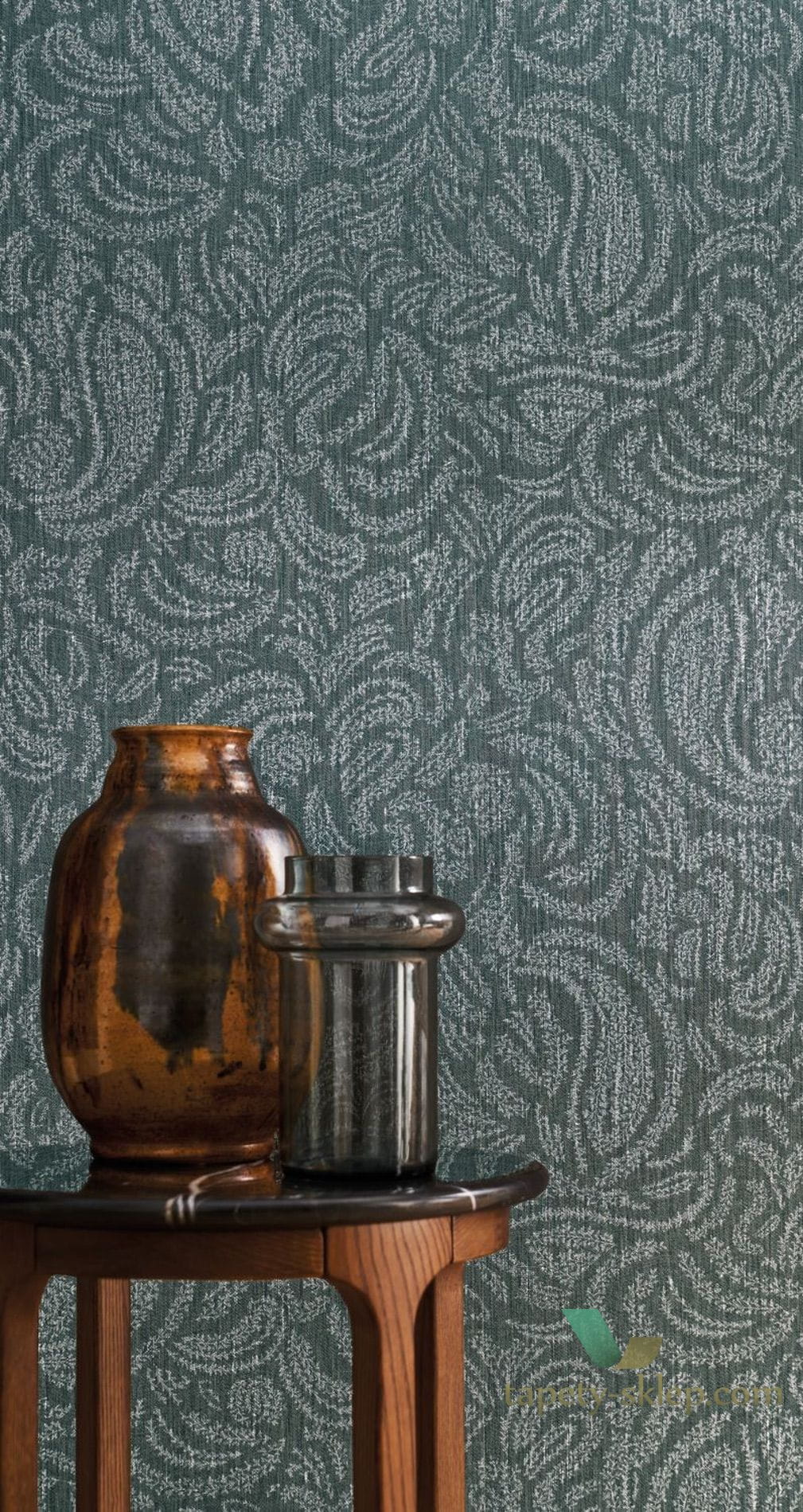 Tapeta z ornamentem Paisley Casamance 74553790 Jaipur Ceylan