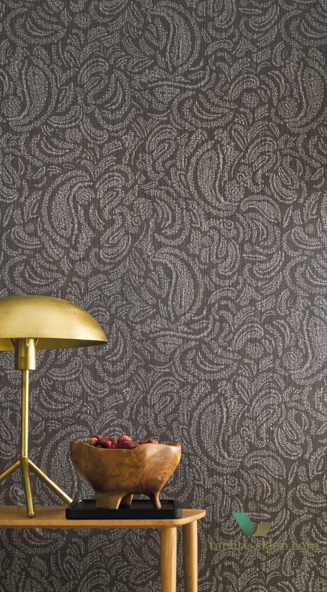 Tapeta z ornamentem Paisley Casamance 74554096 Jaipur Ceylan
