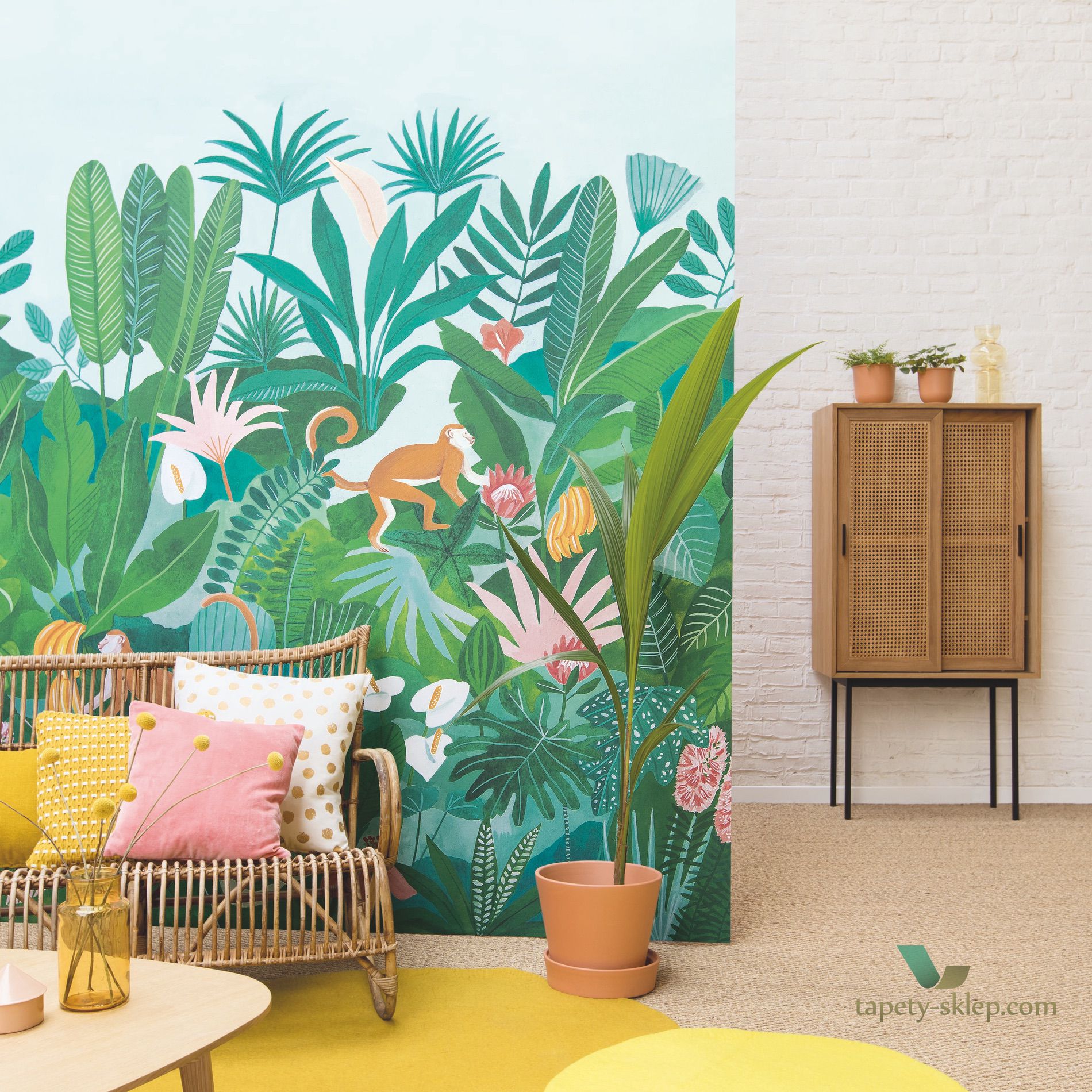 Mural tropikalny Caselio OYS 101467229 Jardin d'Eden L'odyssee