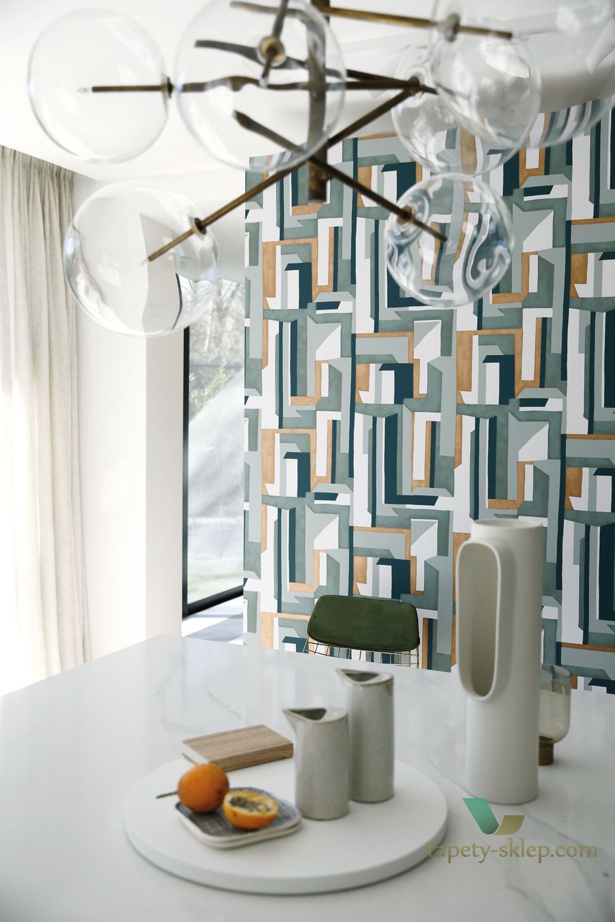 Tapeta geometryczna w stylu retro Casamance 74481250 Jazz Misura