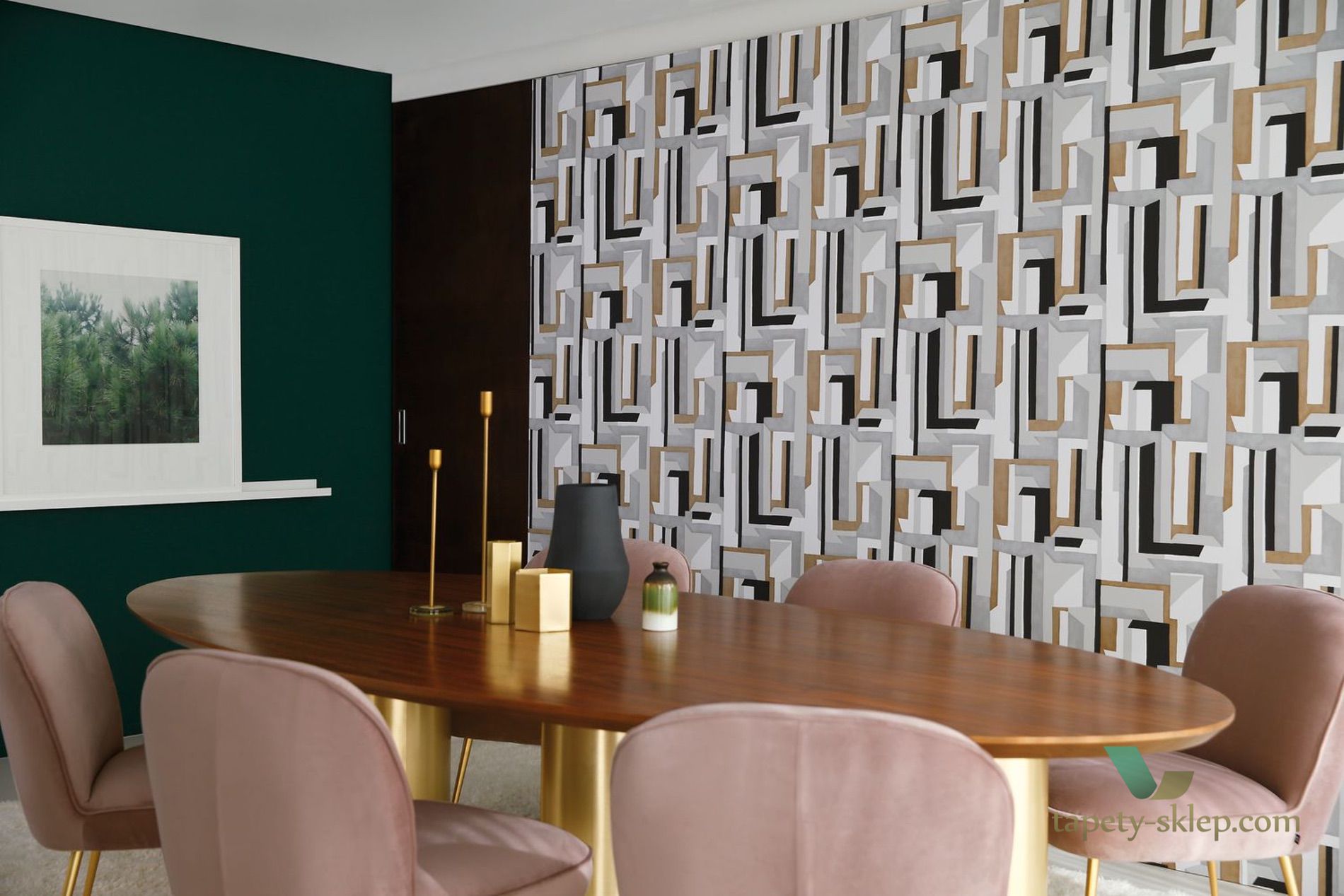 Tapeta geometryczna w stylu retro Casamance 74481454 Jazz Misura