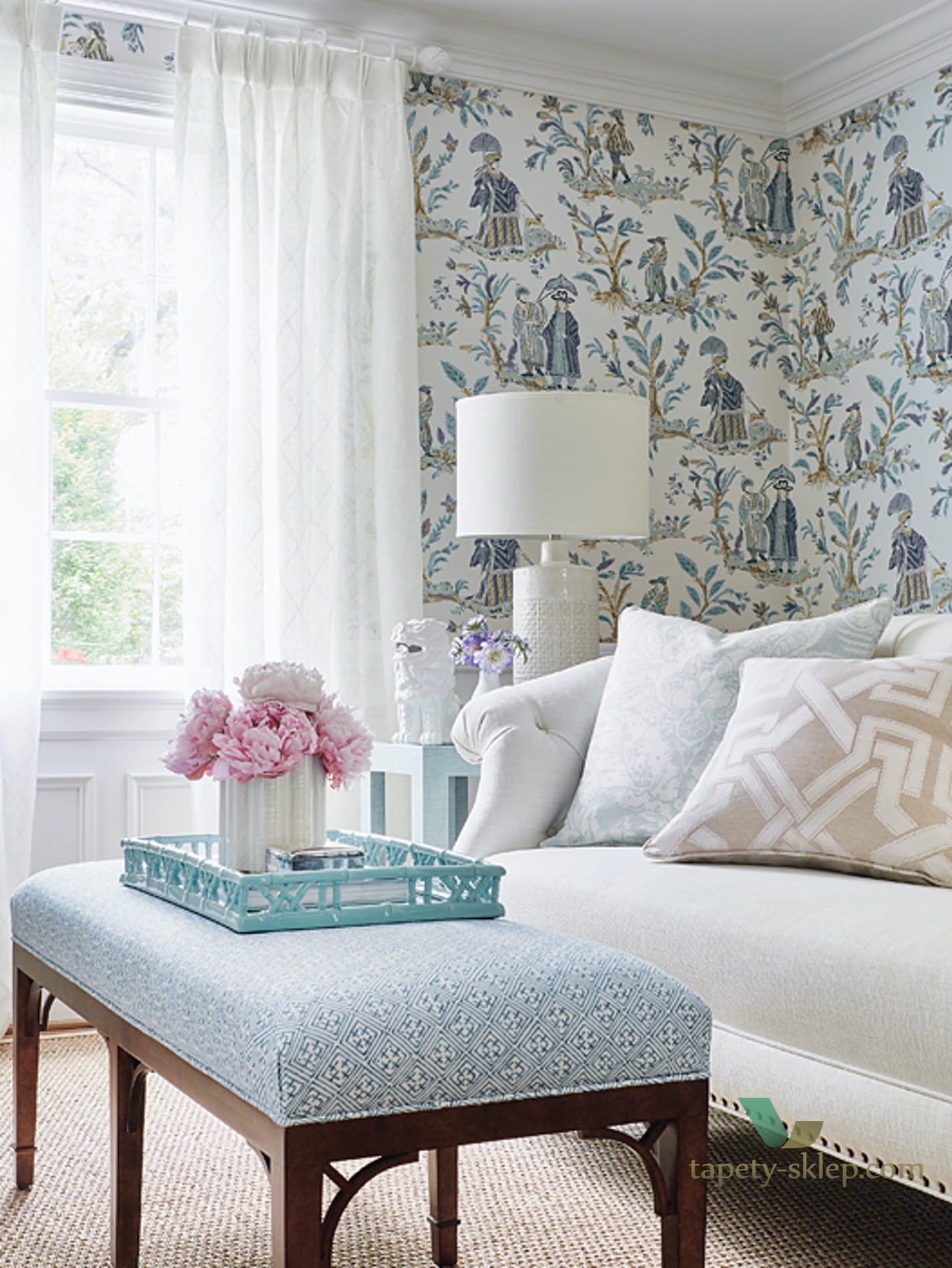 Tapeta Thibaut T72576 Royale Toile Chestnut Hill