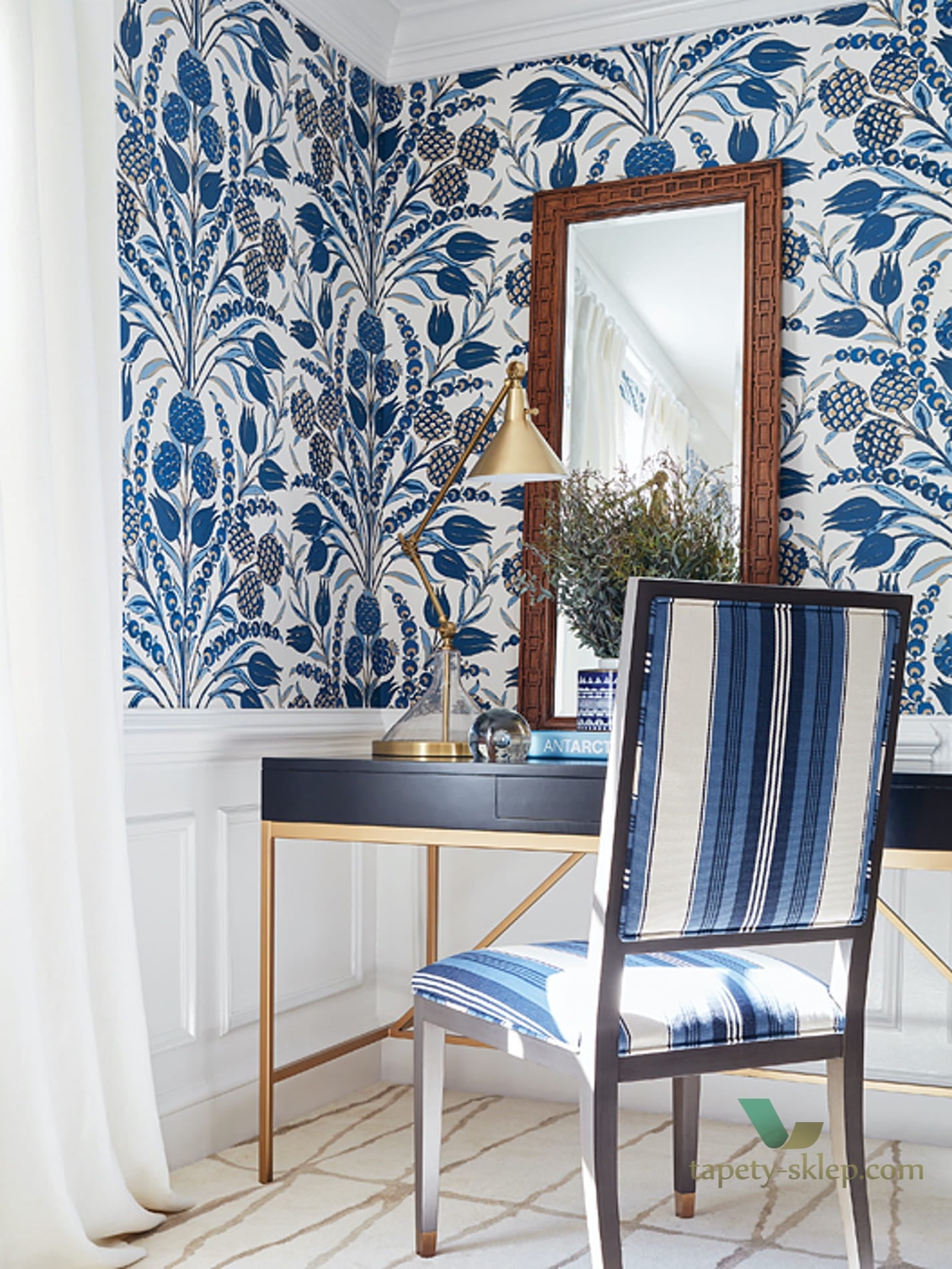 Tapeta Thibaut T72603 Corneila Chestnut Hill