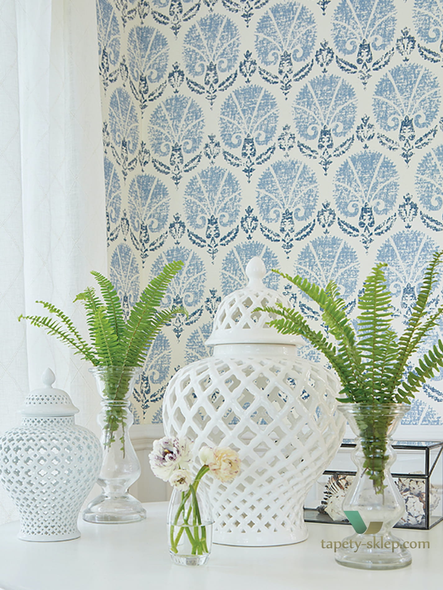 Tapeta Thibaut T72612 Turkish Damask Chestnut Hill