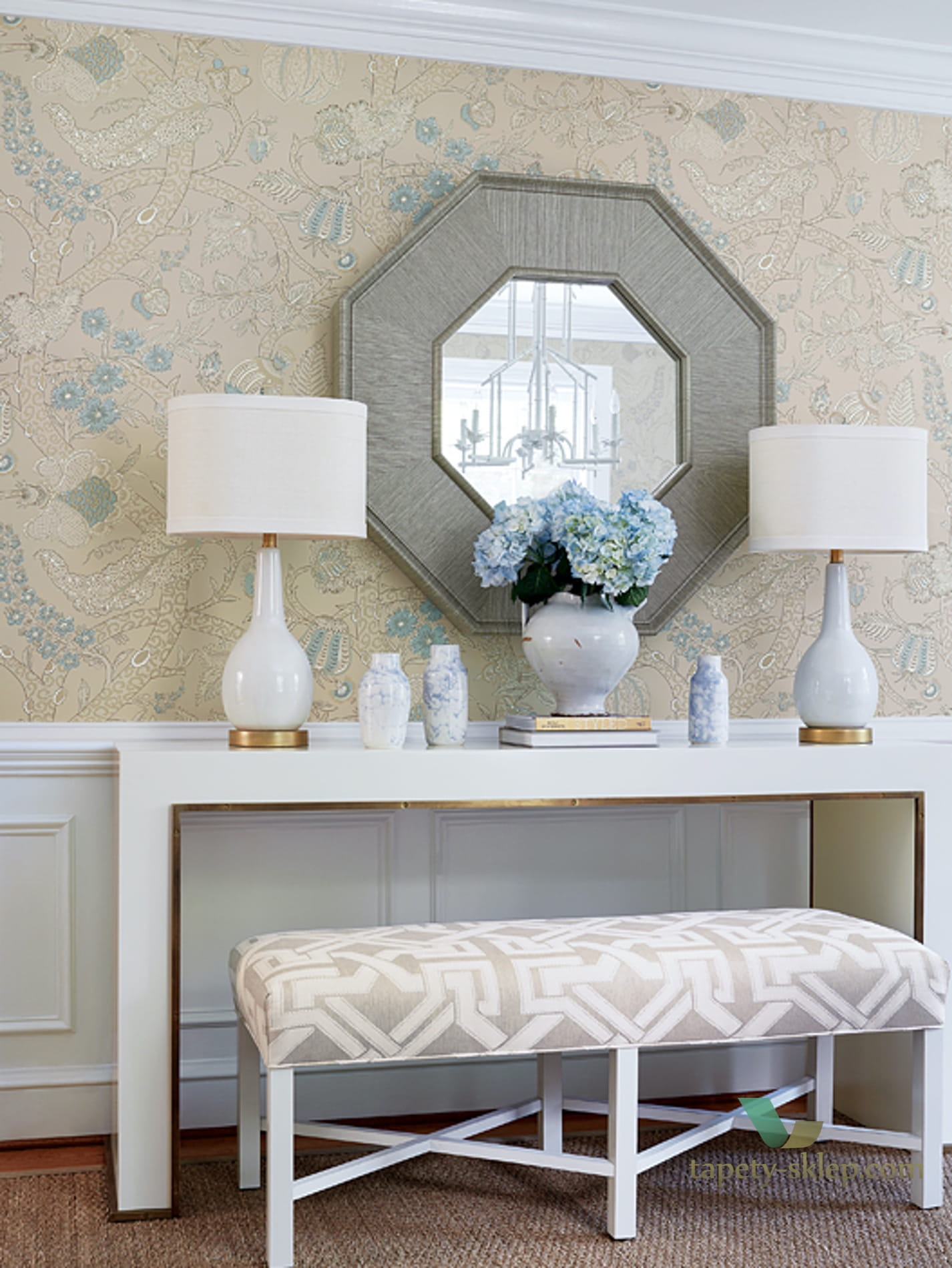 Tapeta Thibaut T72621 Macbeth Chestnut Hill