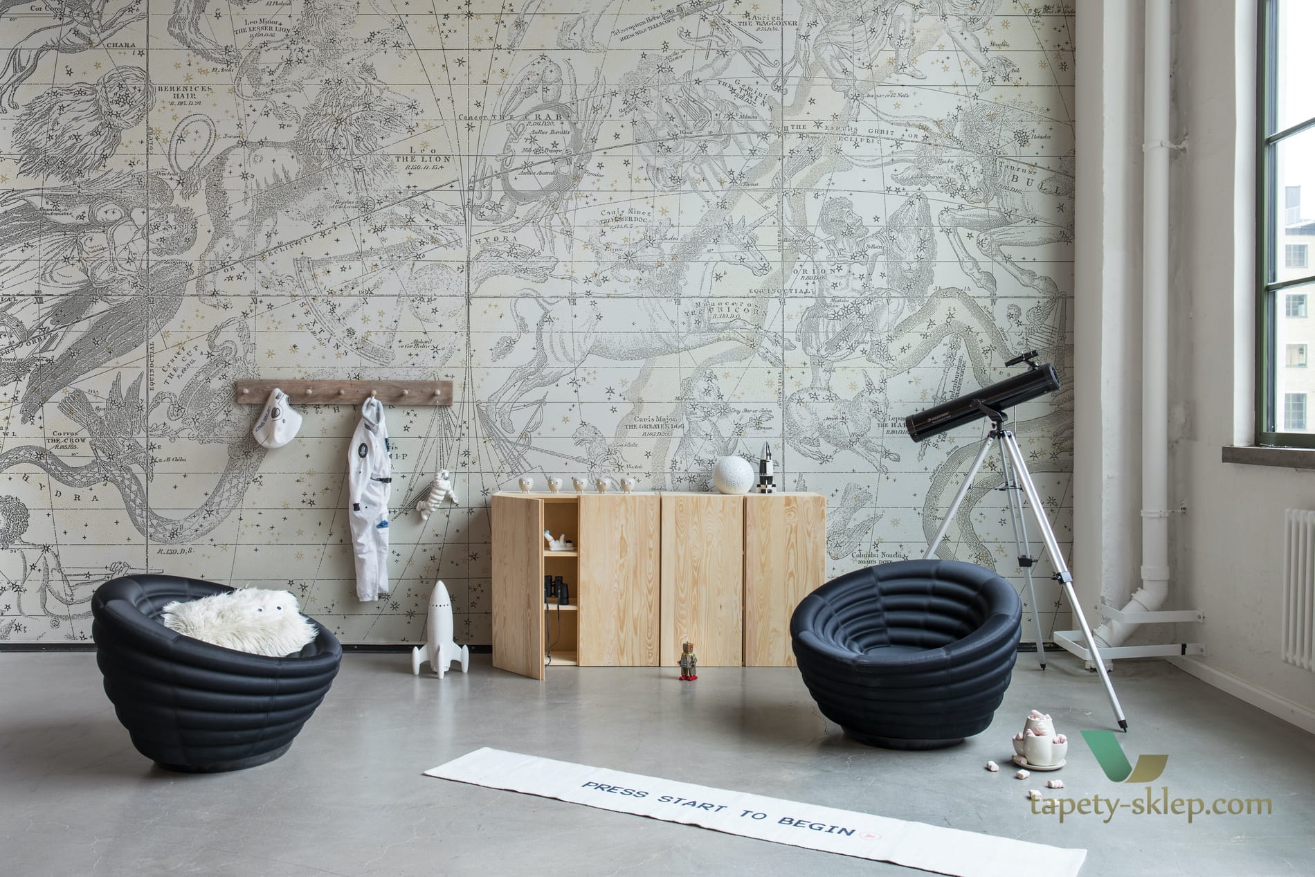 Fototapeta Rebel Walls R16922 Star Map White