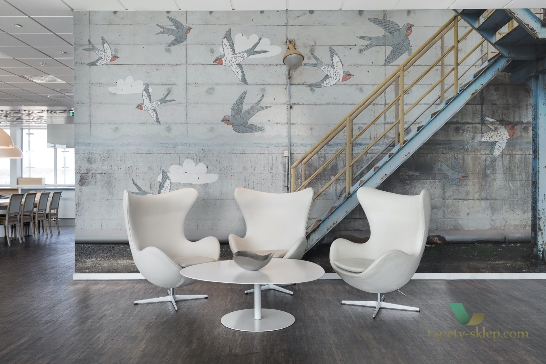 Fototapeta Rebel Walls R16962 Stairway Graffiti Swallow