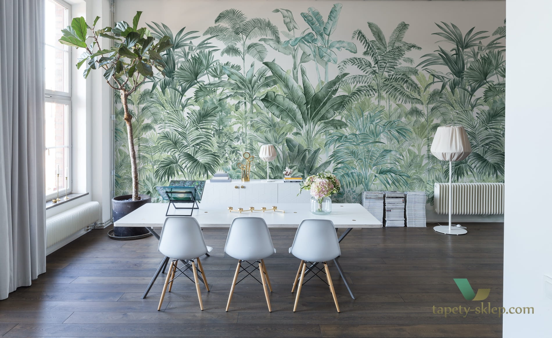 Fototapeta Rebel Walls R15902 Pride Palms Emerald