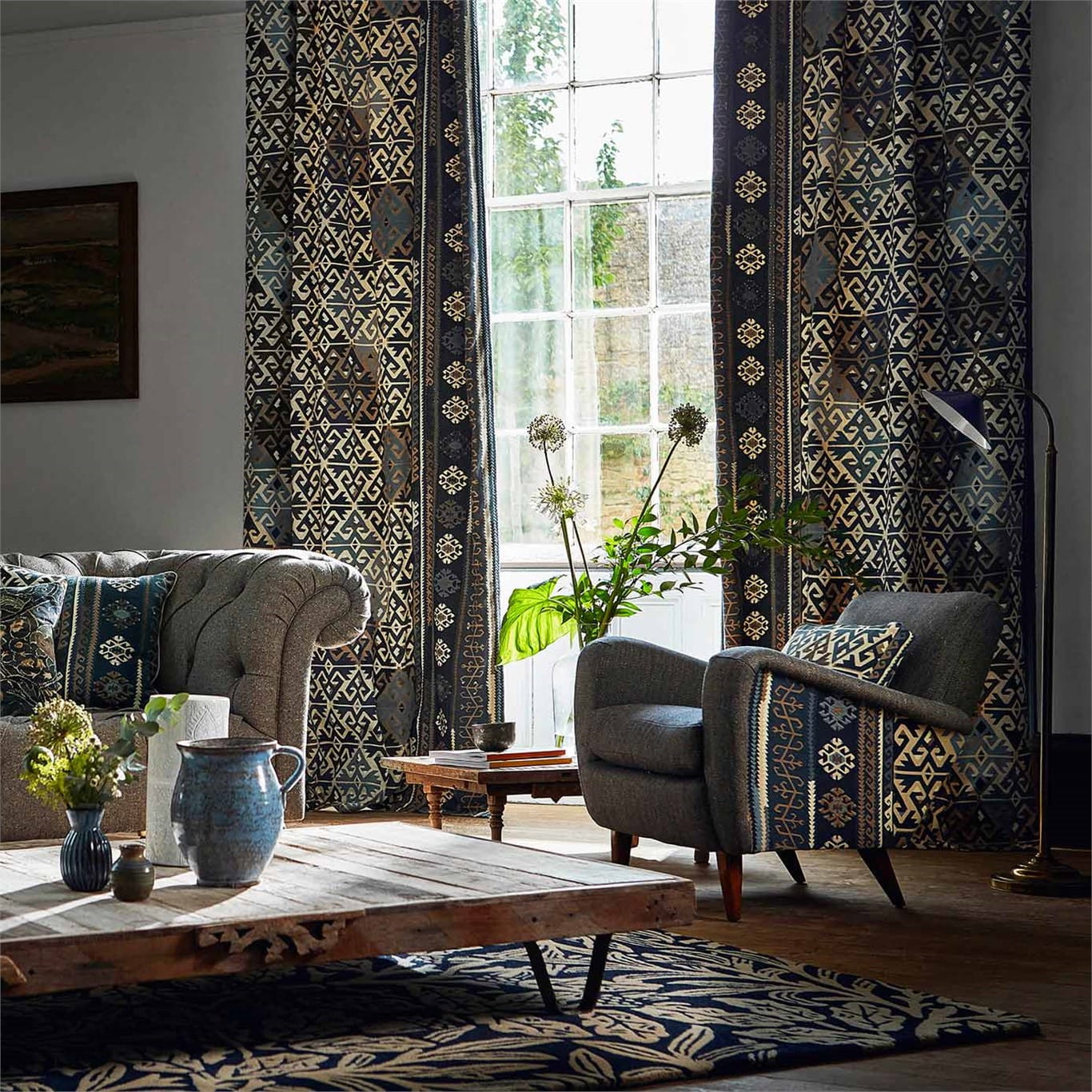 Tkanina Morris & Co. Burdock & Star 236519 Archive IV
