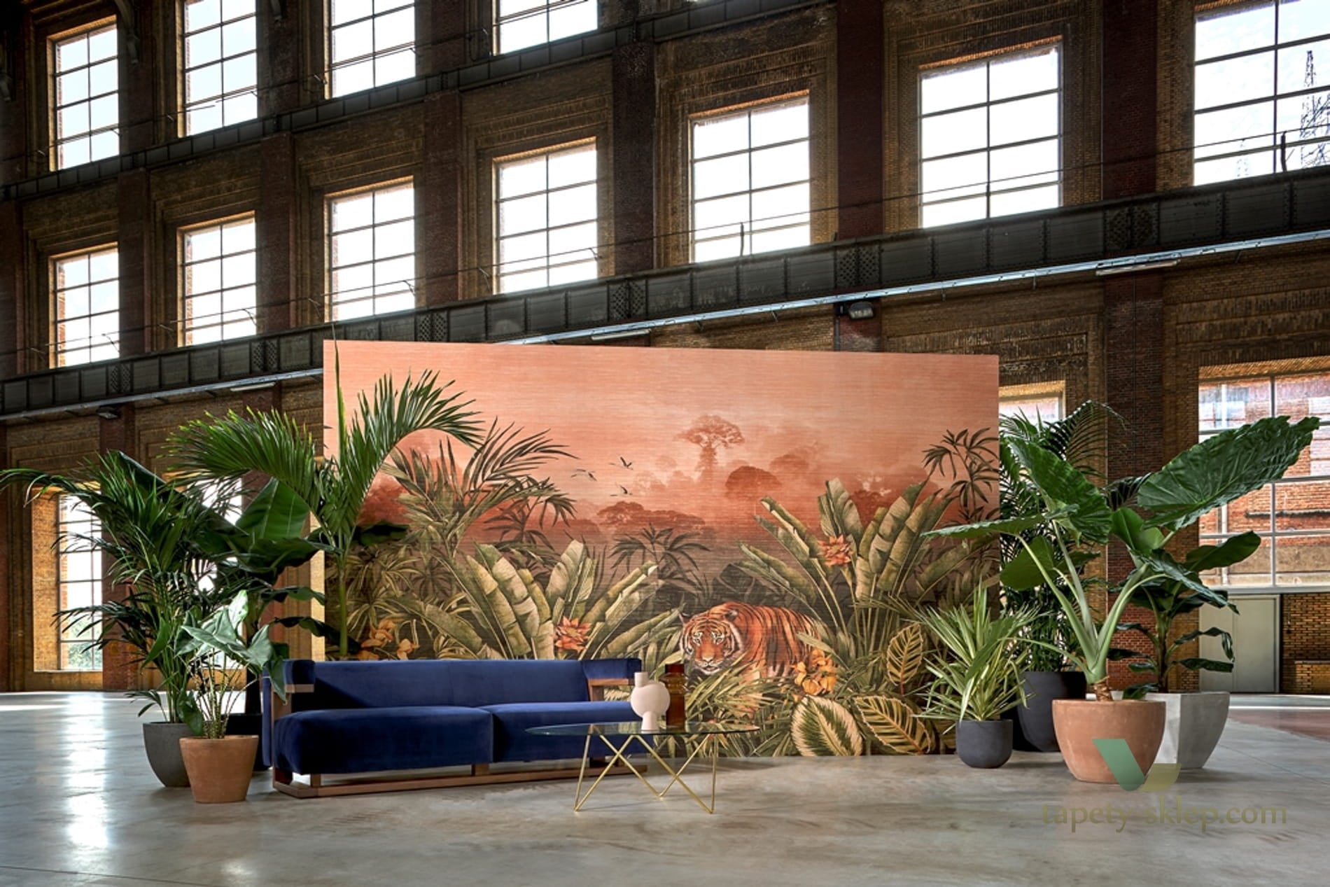 Mural tekstylny – dżungla z tygrysem  Arte 72000 Silk Road Garden Expedition
