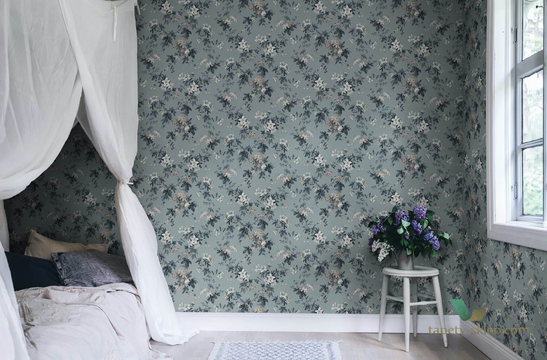 Fototapeta Sandberg 651-26 Sandra Misty Blue Ett Hem