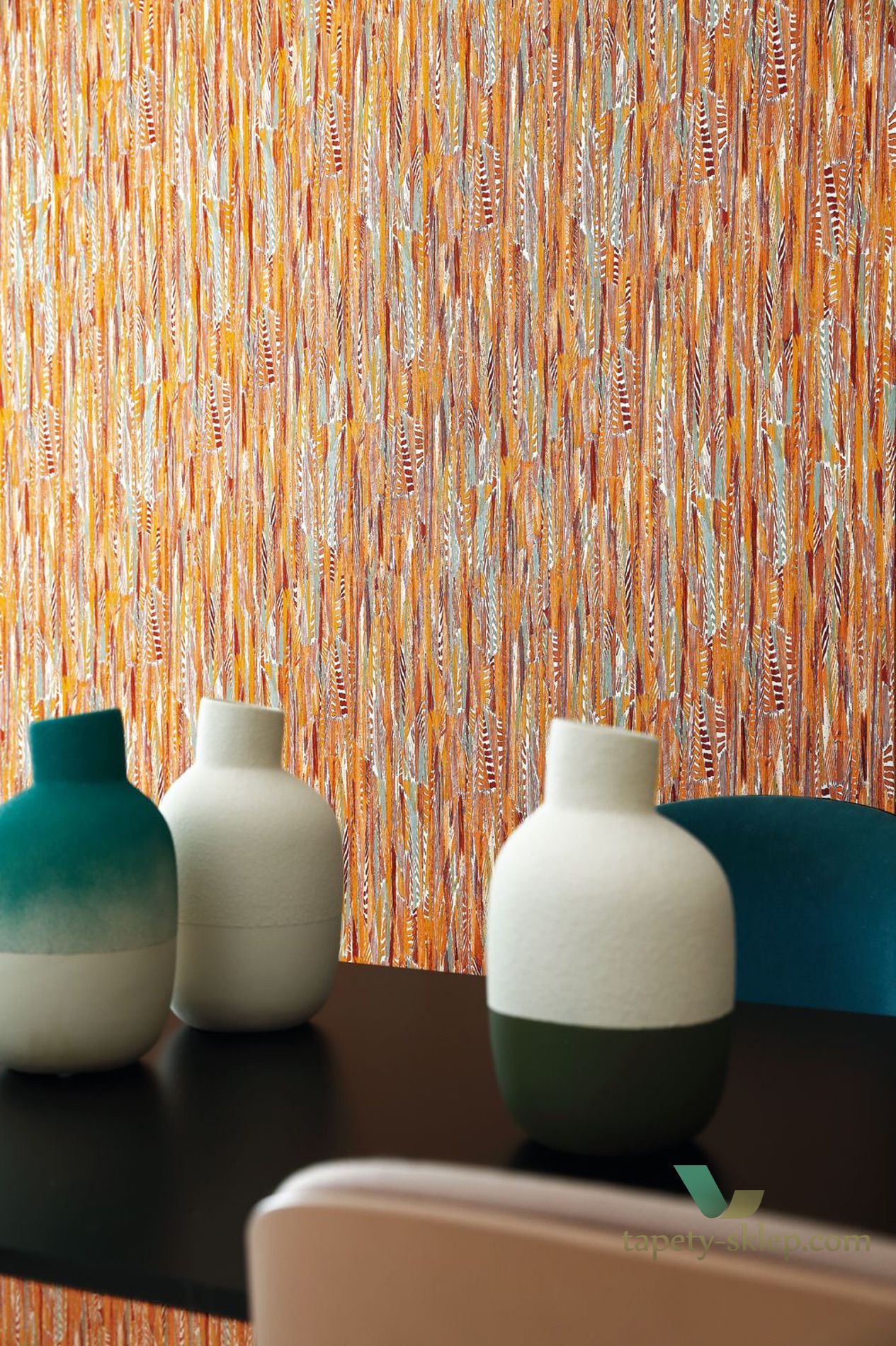 Tapeta pióra Casamance 74654860 Lahna Le Velours