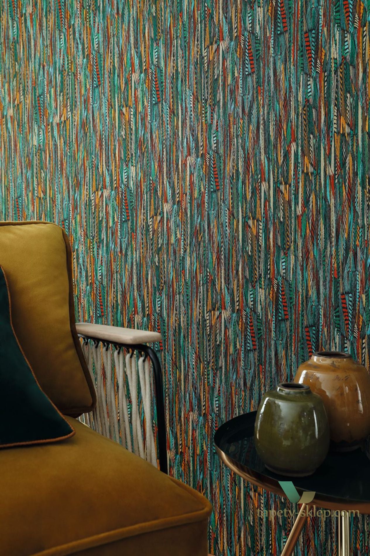 Tapeta pióra Casamance 74654860 Lahna Le Velours