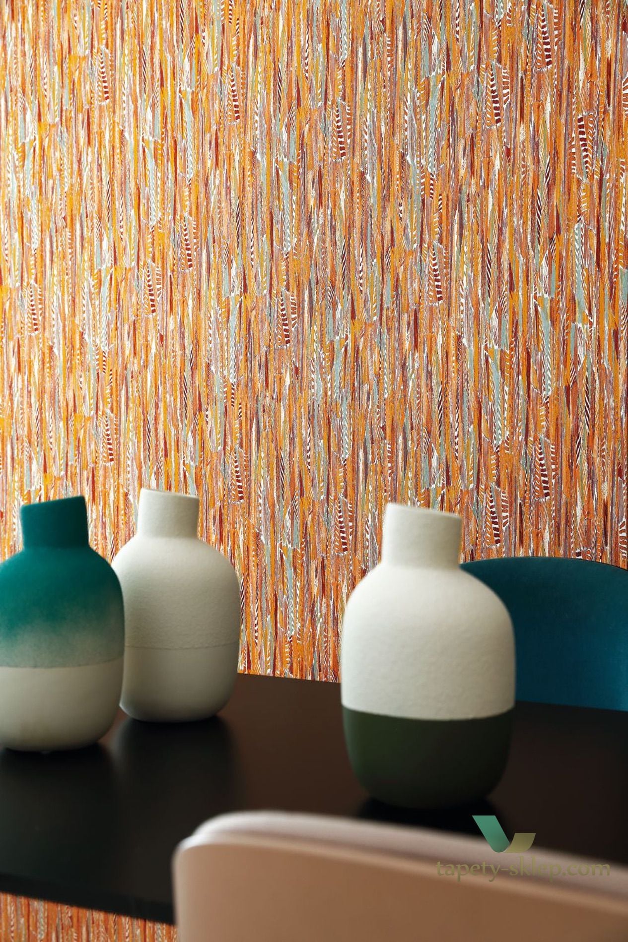 Tapeta pióra Casamance 74655064 Lahna Le Velours