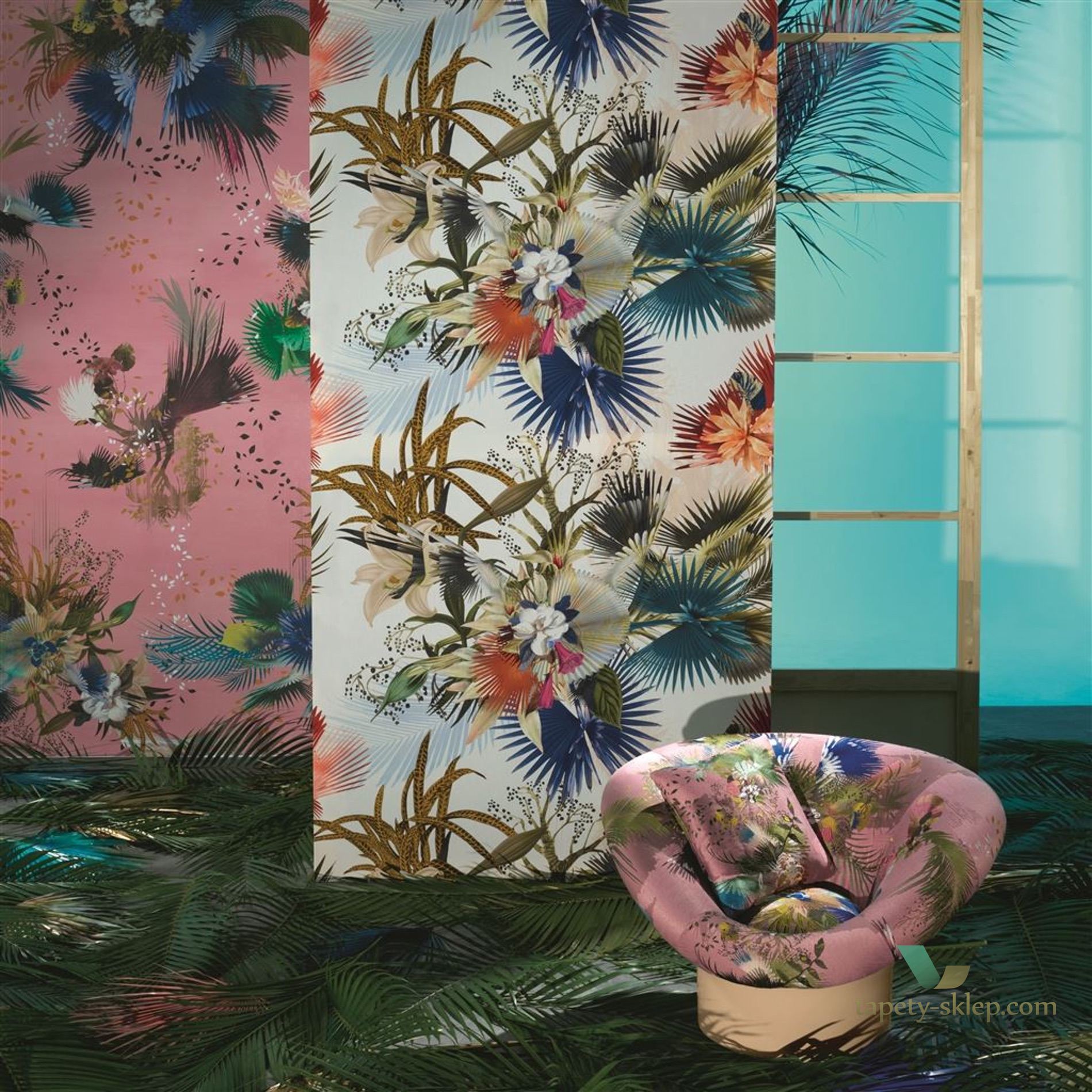 Tkanina Christian Lacroix FCL7054/01 Oiseau Fleur L'odyssée