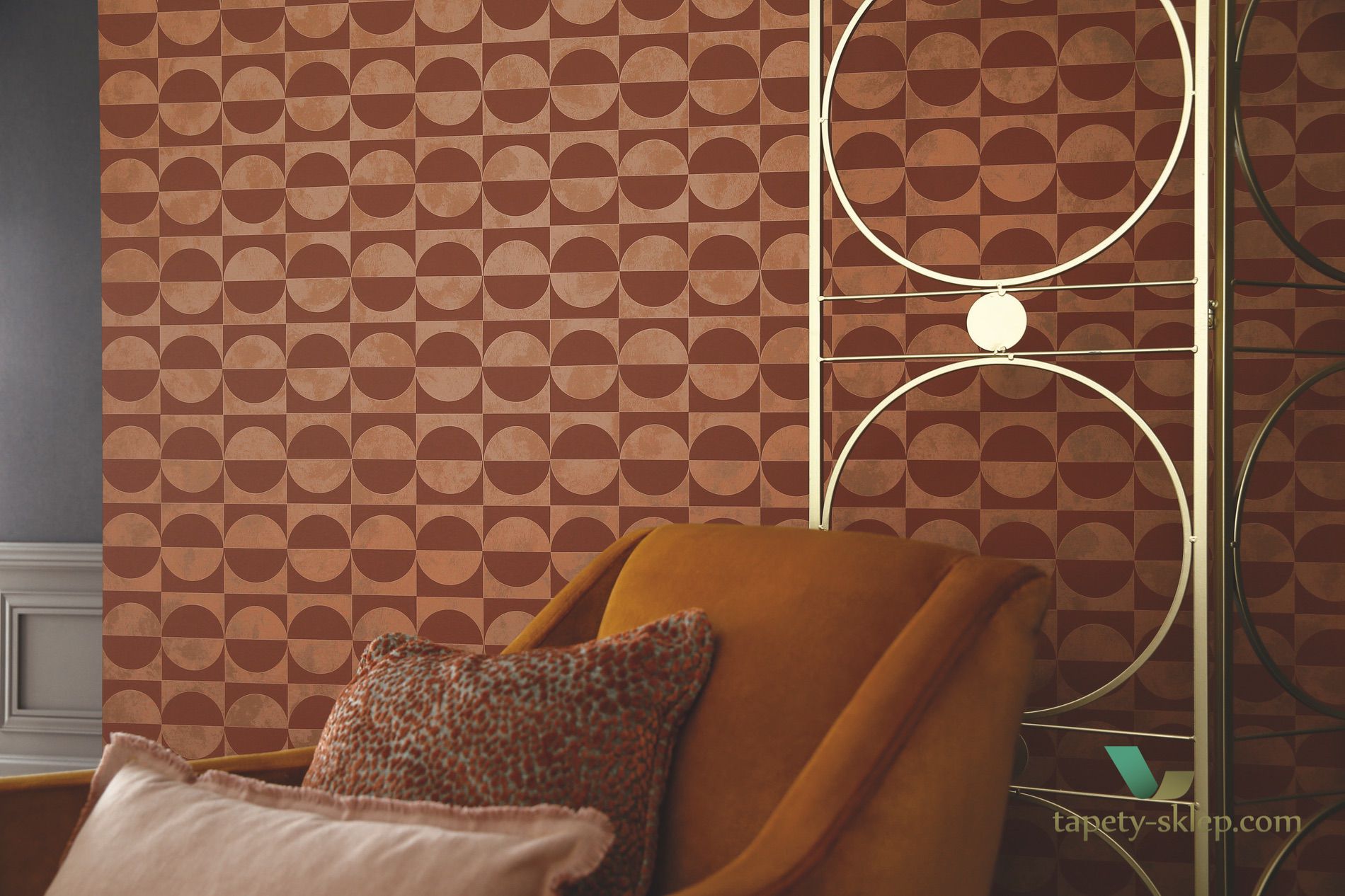 Tapeta z geometrycznym wzorem Casamance 74591528 Circles Delta