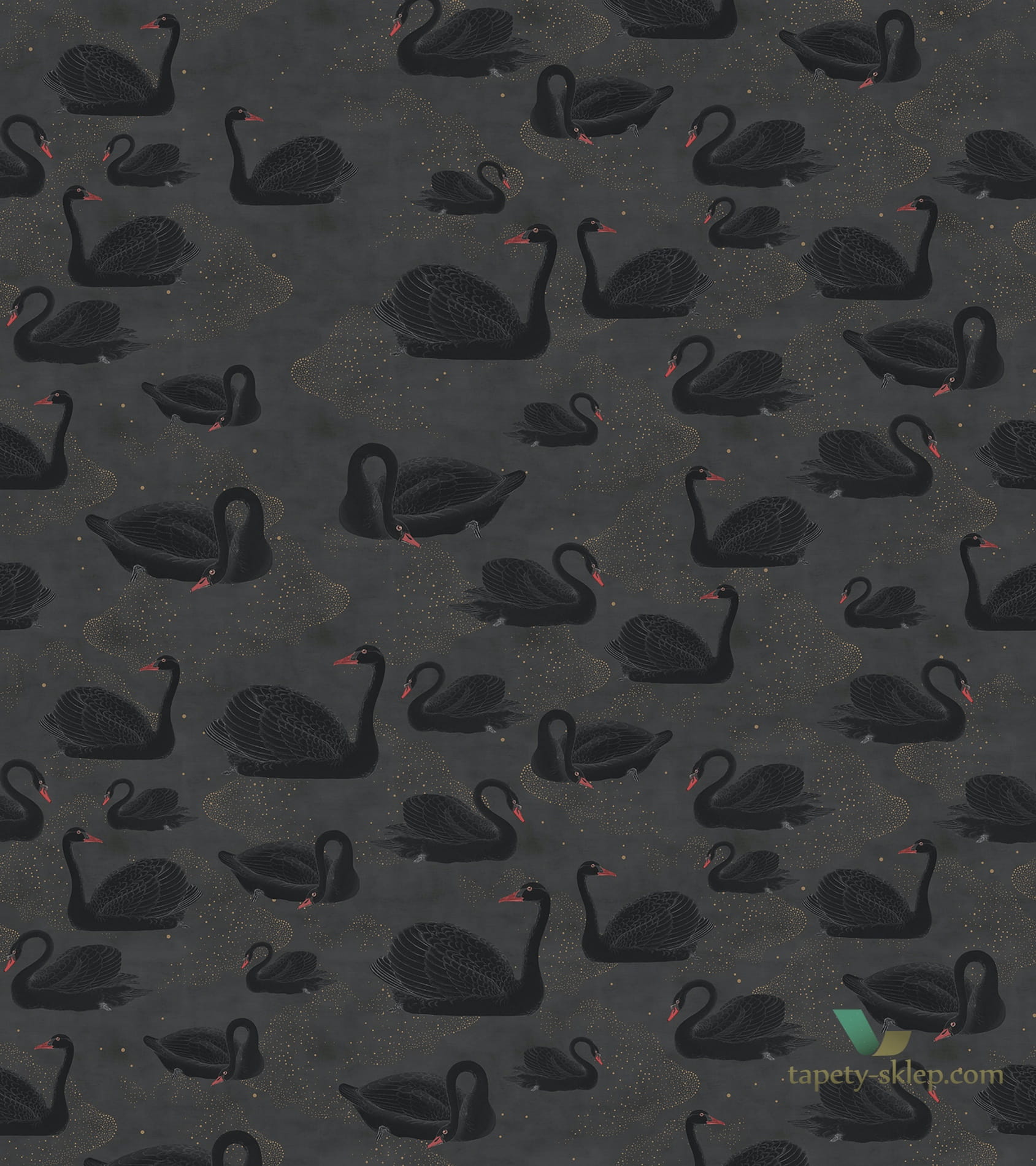 Tapeta Rebel Walls R17121 Cygne Noir Moss & Coral