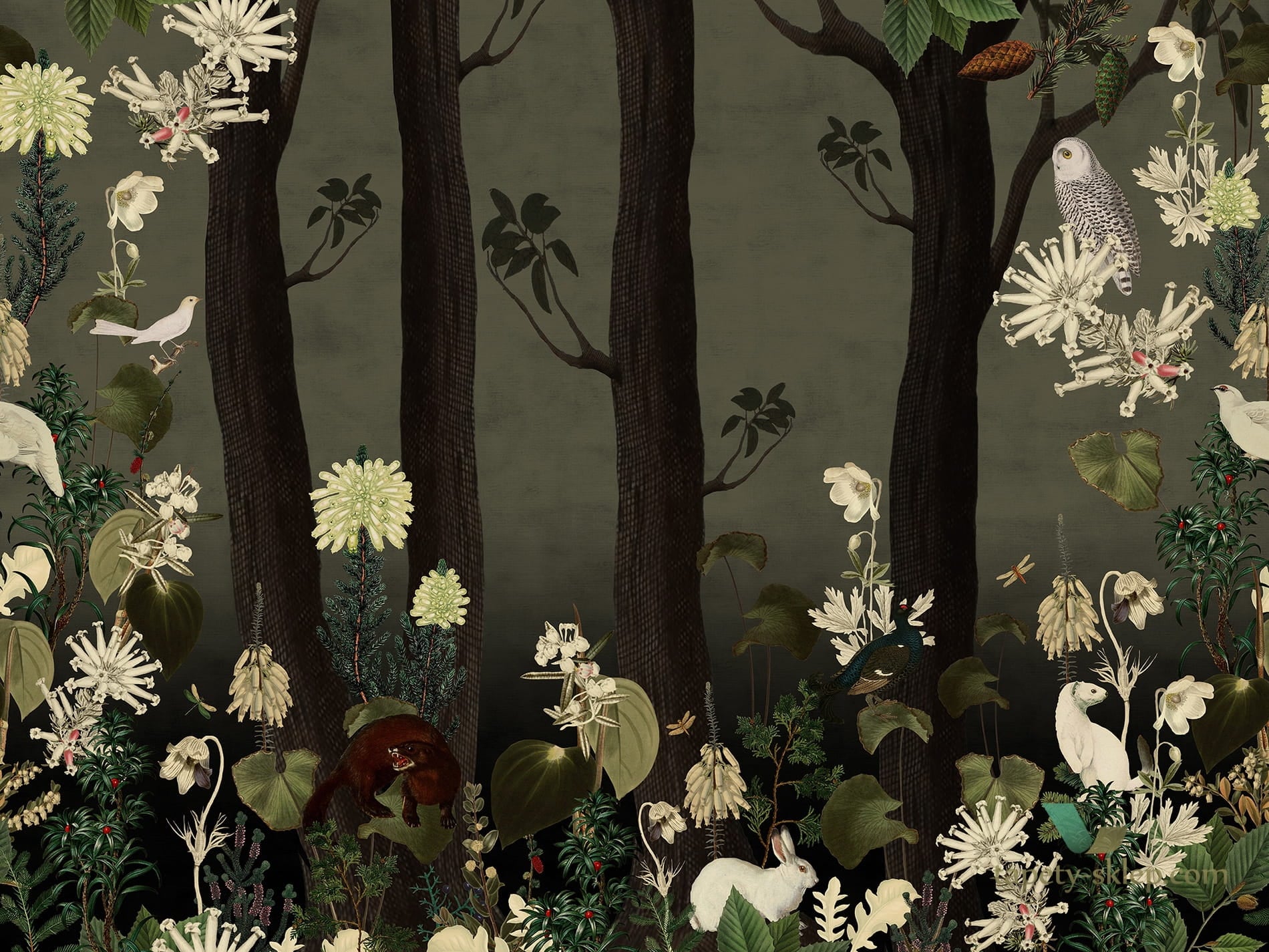 Tapeta Rebel Walls R17131 Rabbit Hole Moss Moss & Coral