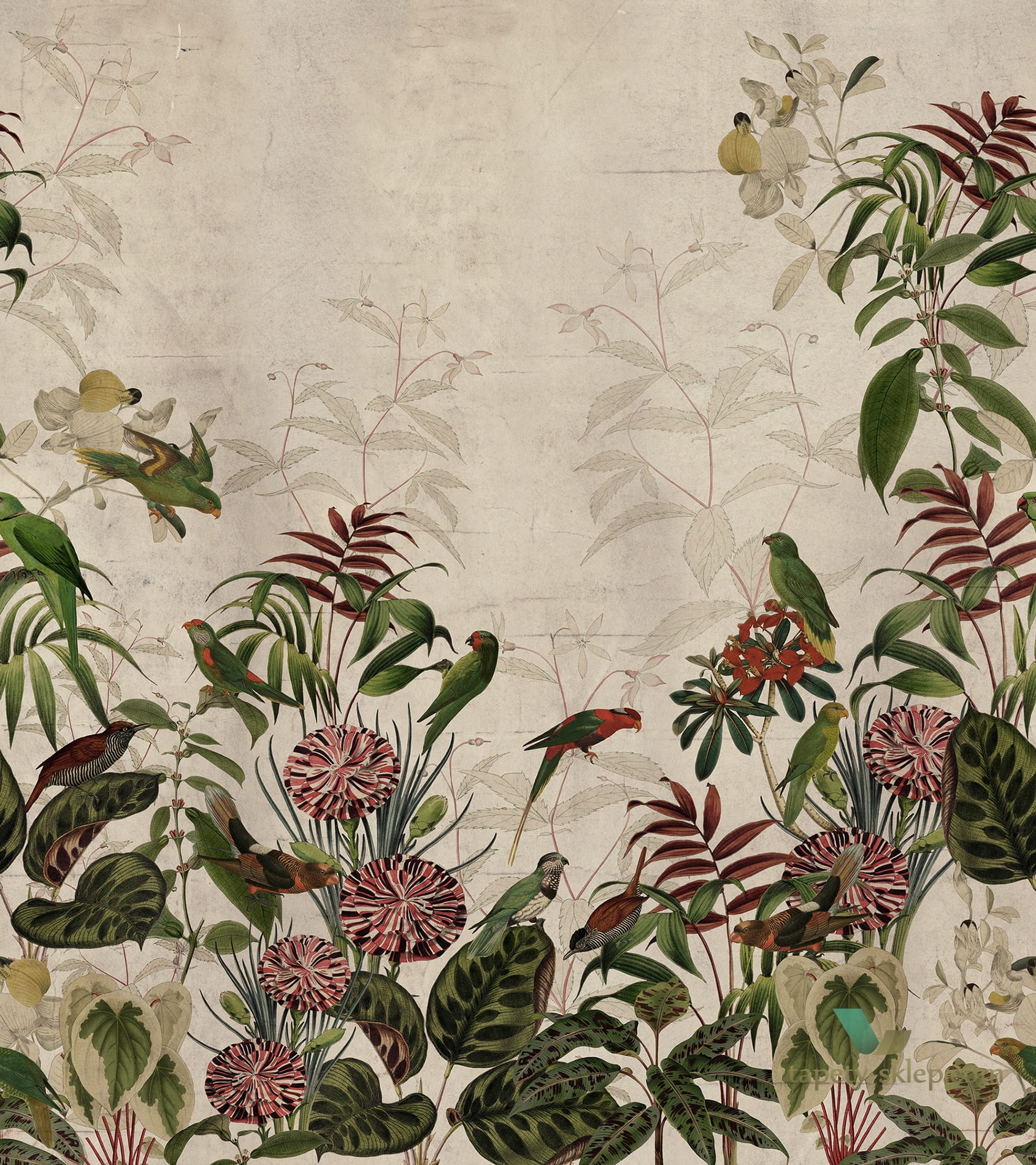 Tapeta Rebel Walls R17151 Vigor Moss & Coral
