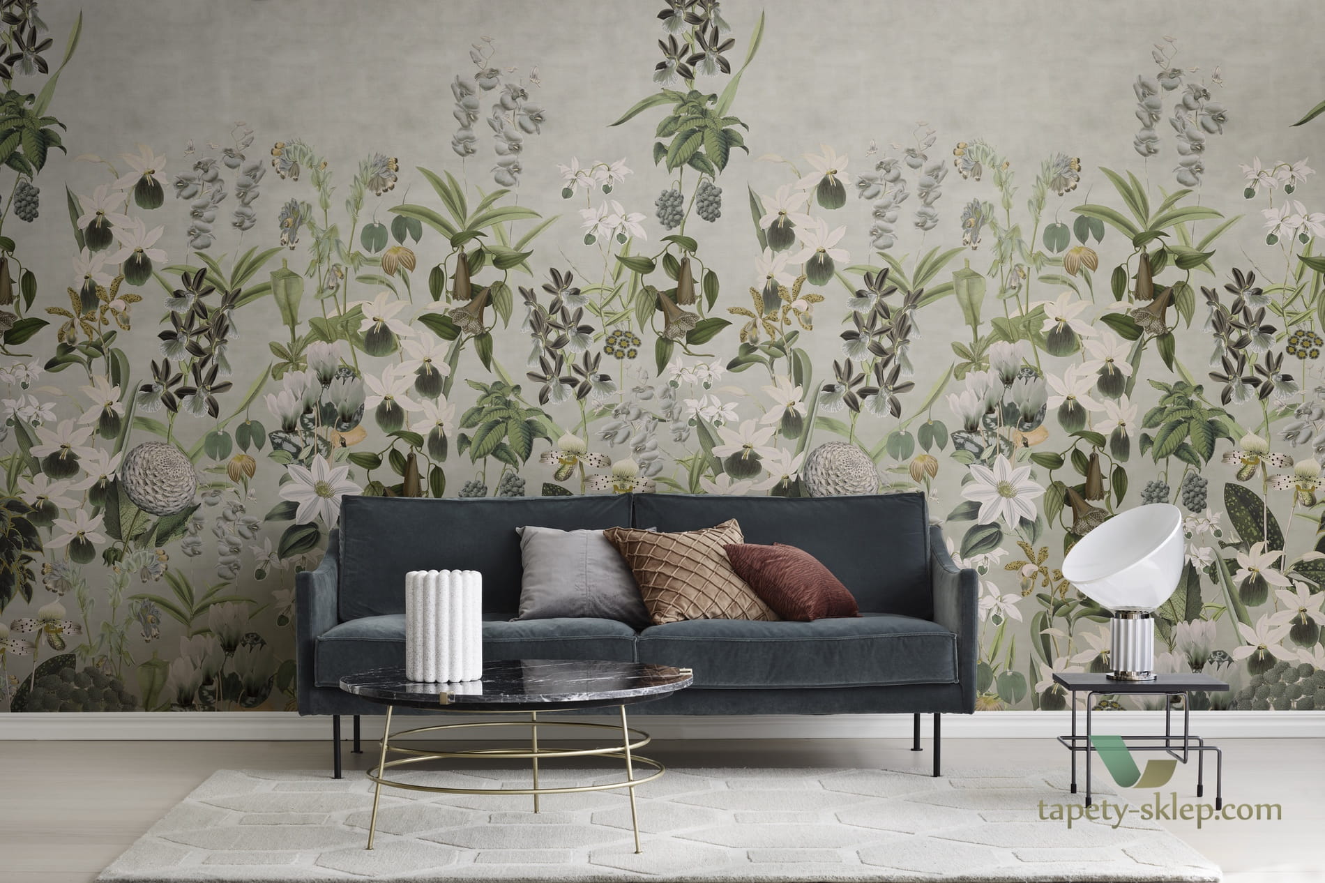 Tapeta Rebel Walls R17162 Alice's Garden Dusk Moss & Coral