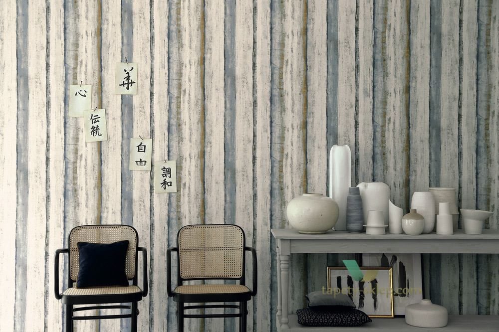 Tapeta w akwarelowe pasy Casamance 74050523 Kozo Estampe