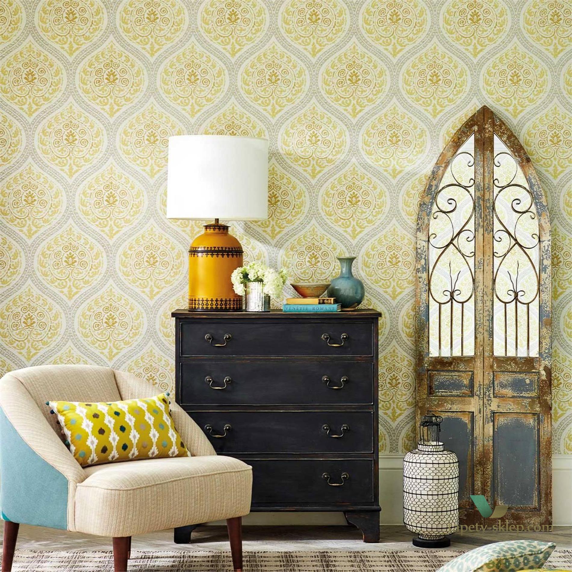 Tapeta ornament Sanderson 216754 Madurai Caspian