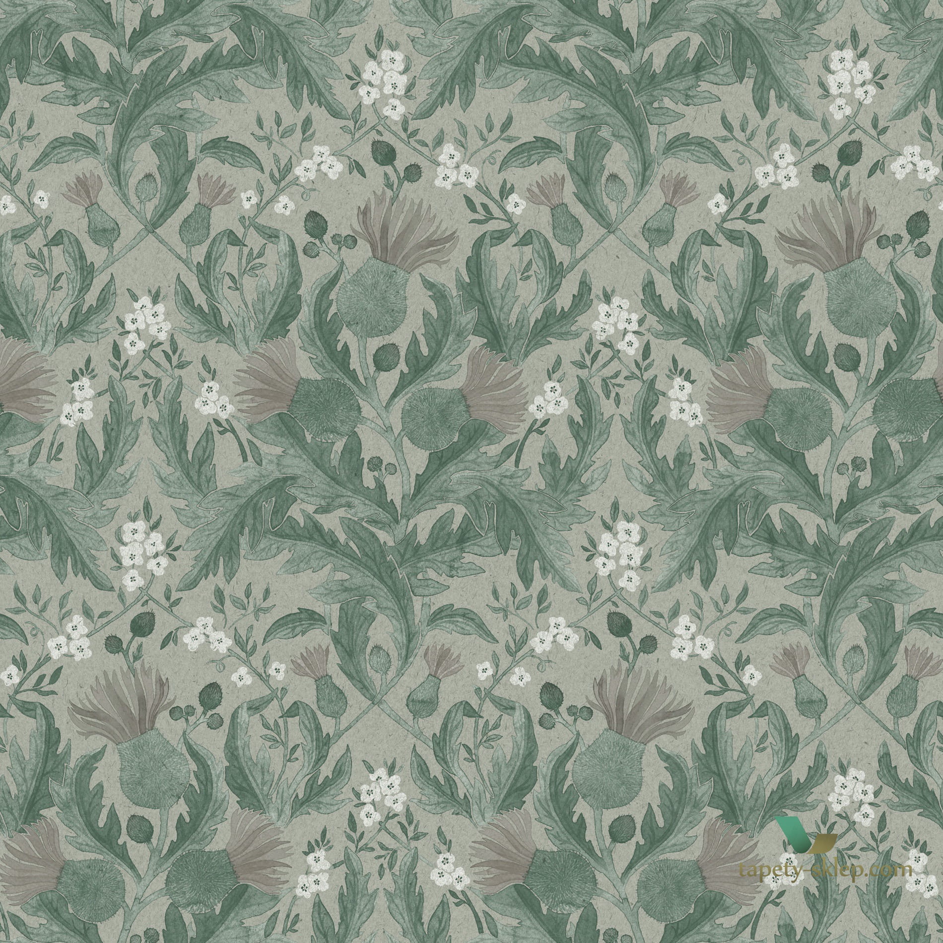 Tapeta Ornament Roślinny Boras 7203 Thistle In Bloom
