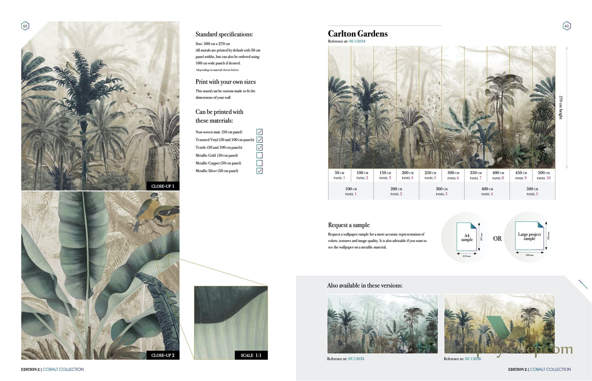 Tapeta dżungla Muance MU12036 Carlton Gardens II Cobalt