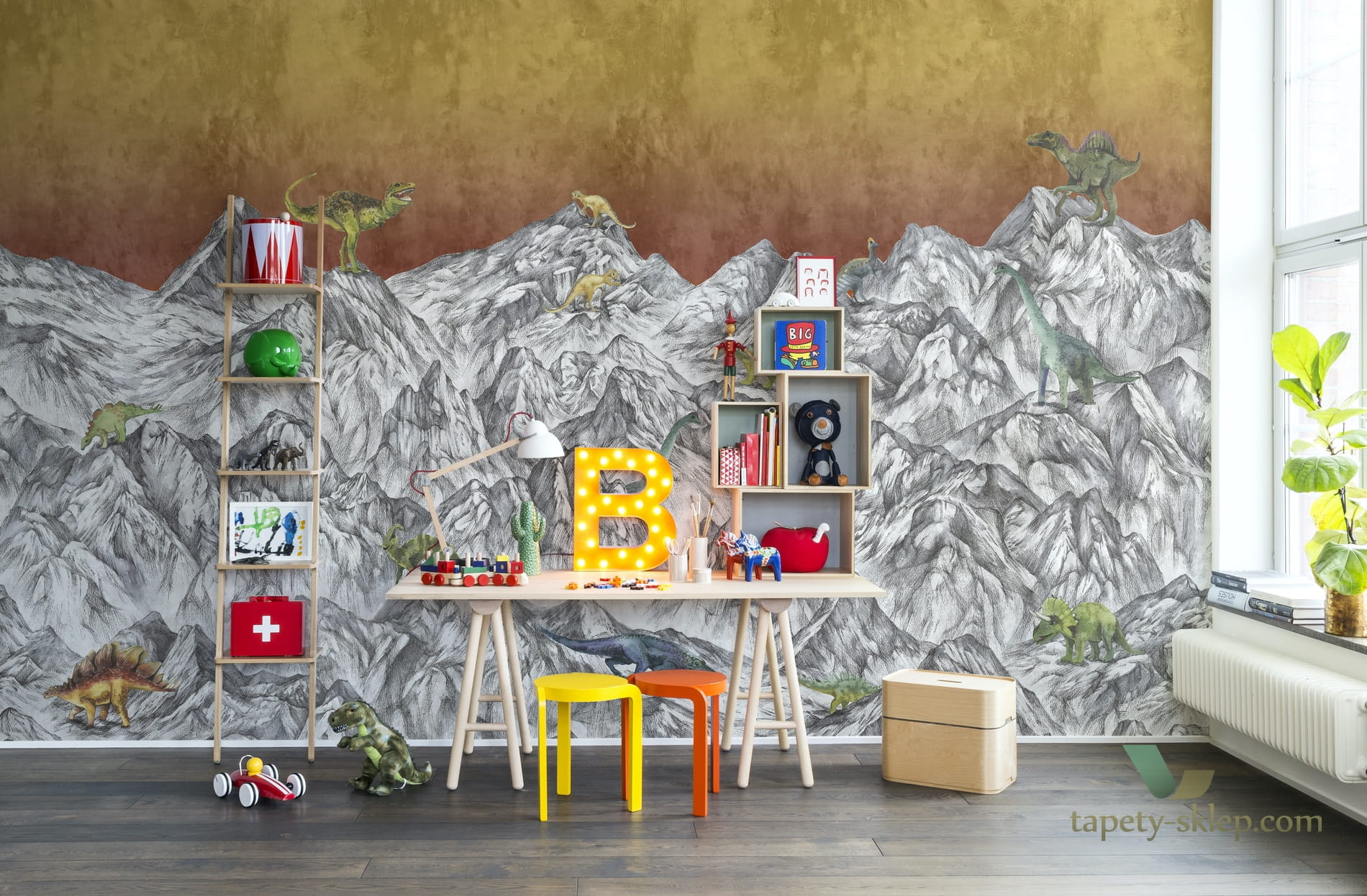 Fototapeta R16993 Dinosaur Mountain Volcano Rebel Walls