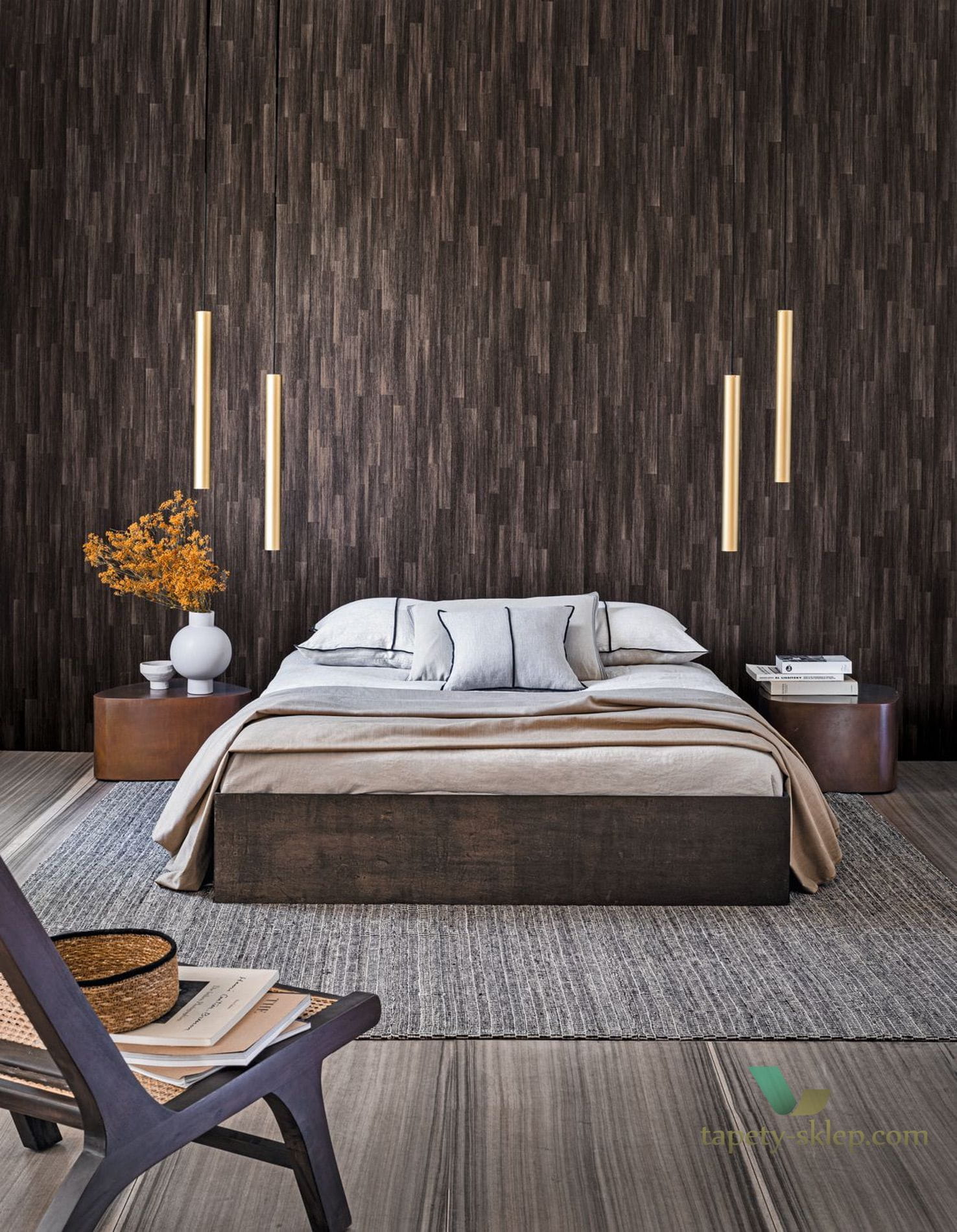 Tapeta imitująca drewno Casamance Sapelli 74865002 Le Bois