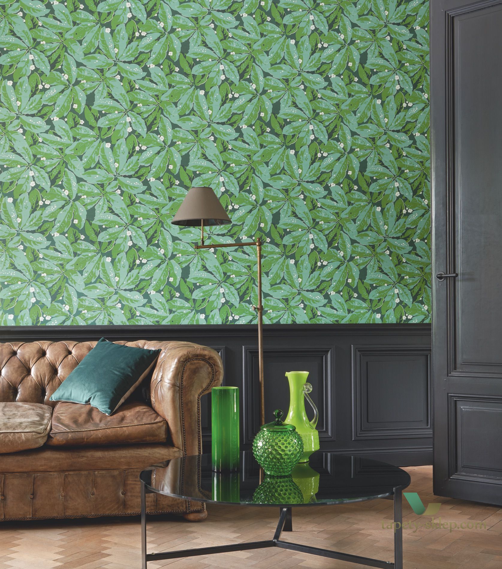 Tapeta w liście Casadeco Greenery FOCL 85792461 Five o'clock