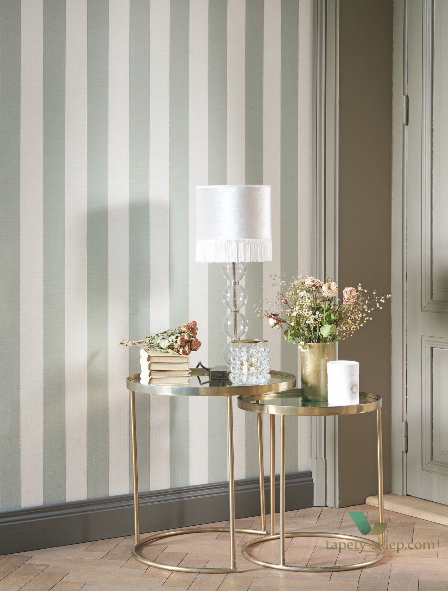 Tapeta w pasy Casadeco Stripe FOCL 85831164 Five o'clock