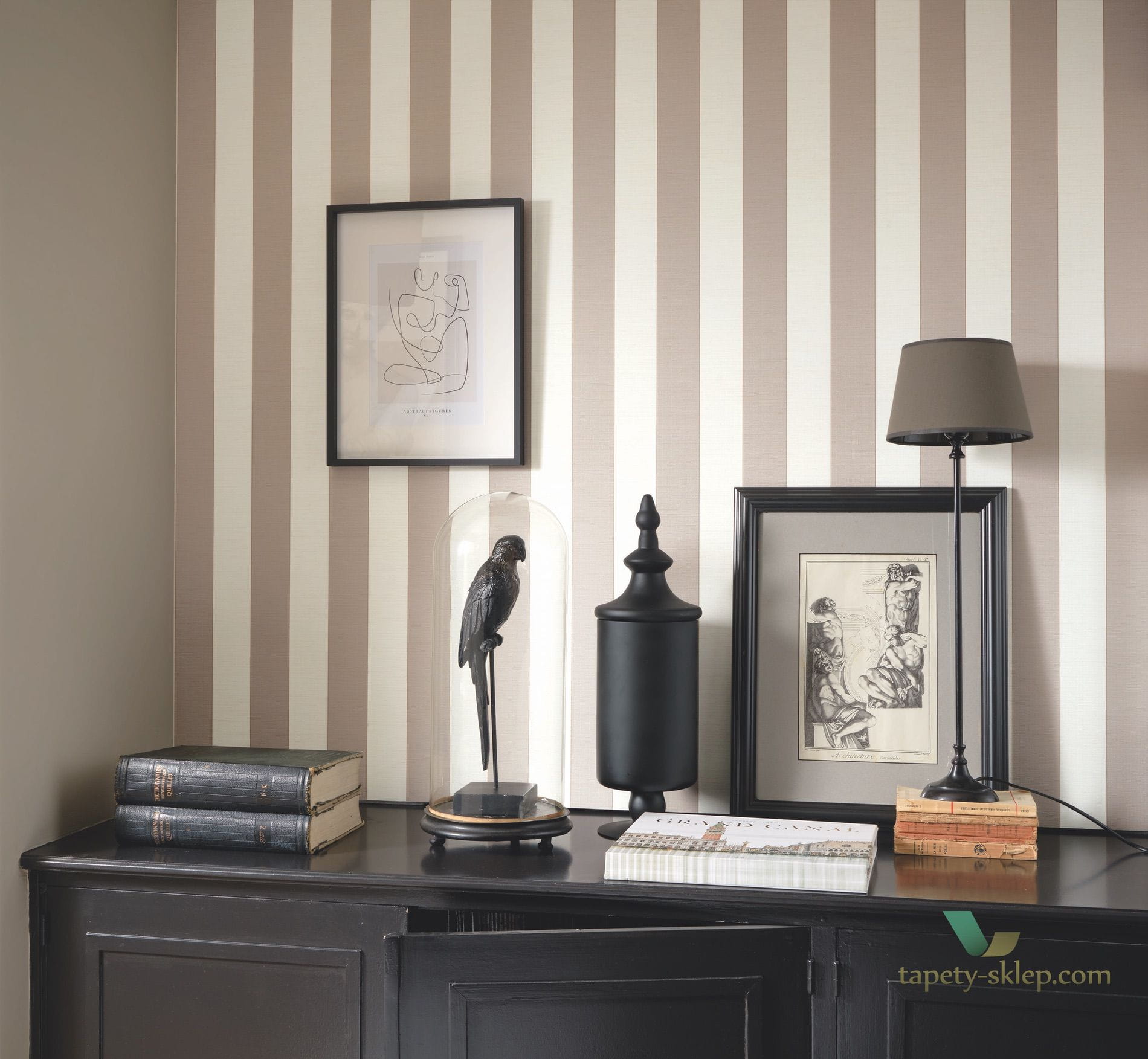 Tapeta w pasy Casadeco Stripe FOCL 85839431 Five o'clock
