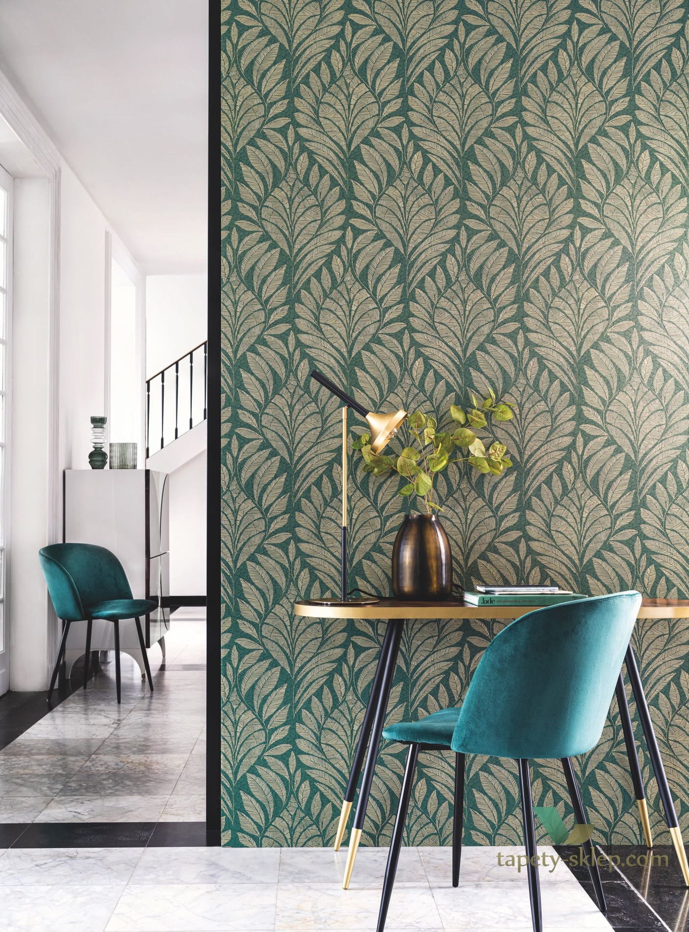 Tapeta liście Casamance Gustav 74770100 Printemps Viennois