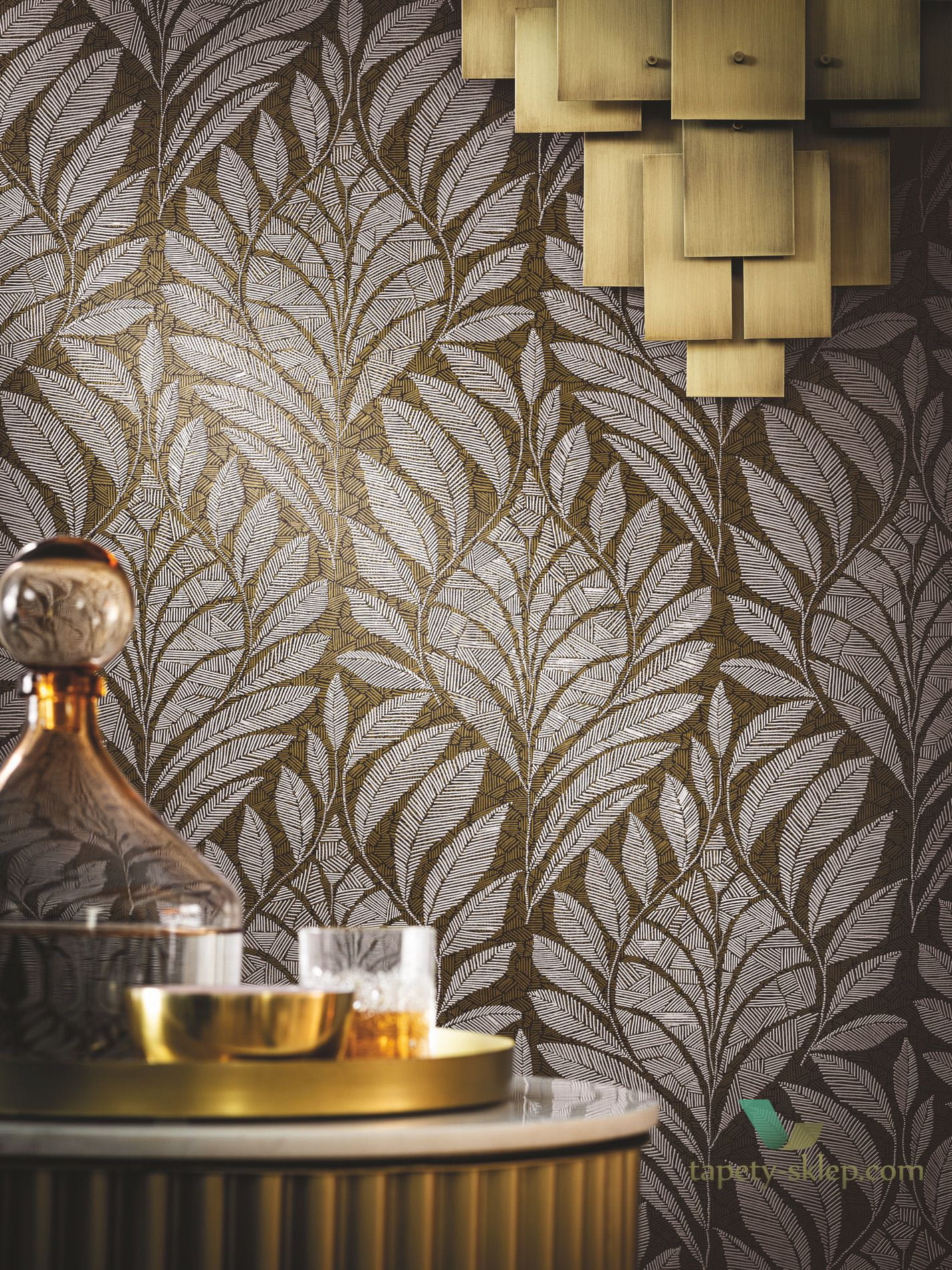 Tapeta liście Casamance Gustav 74770100 Printemps Viennois