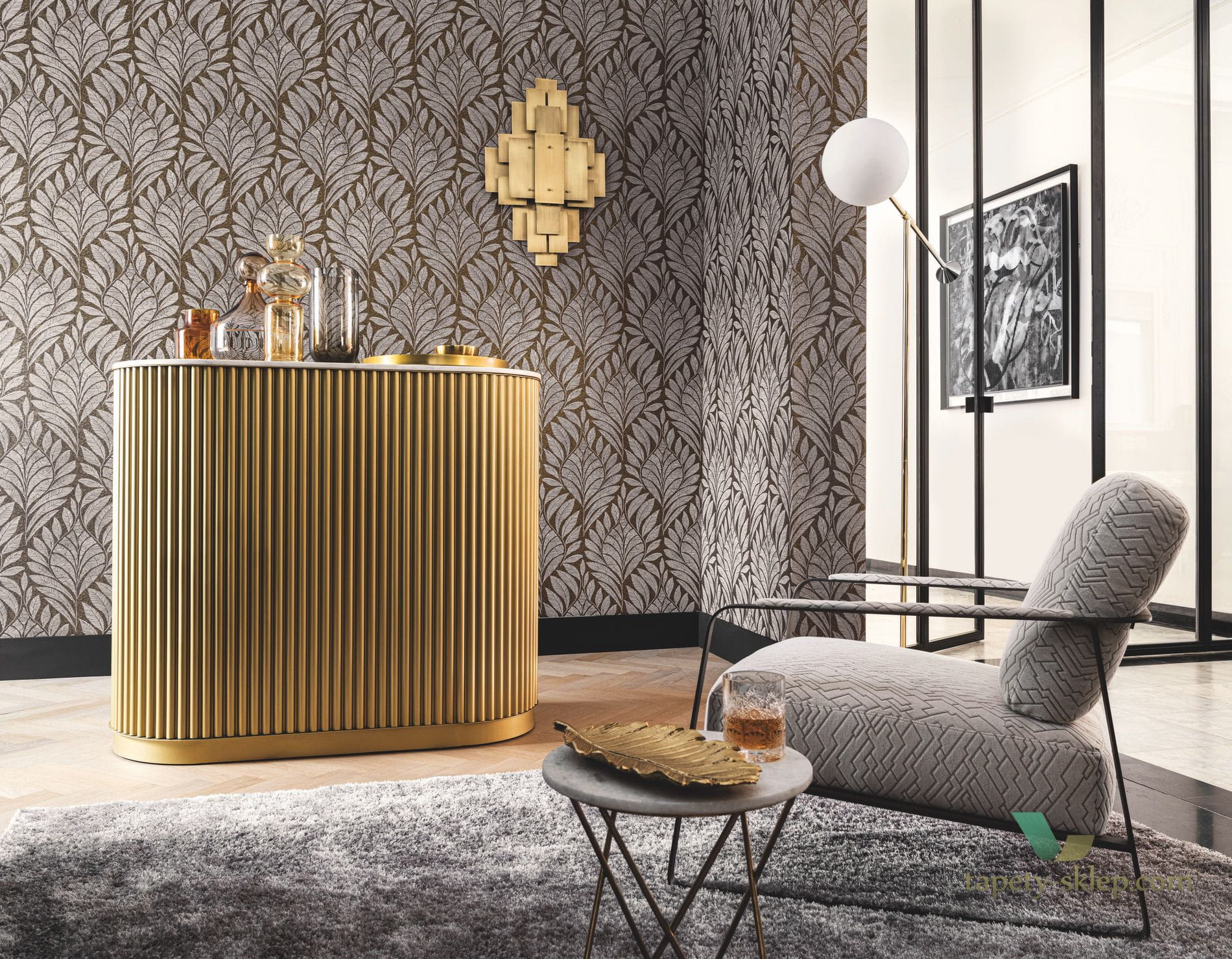 Tapeta liście Casamance Gustav 74770406 Printemps Viennois