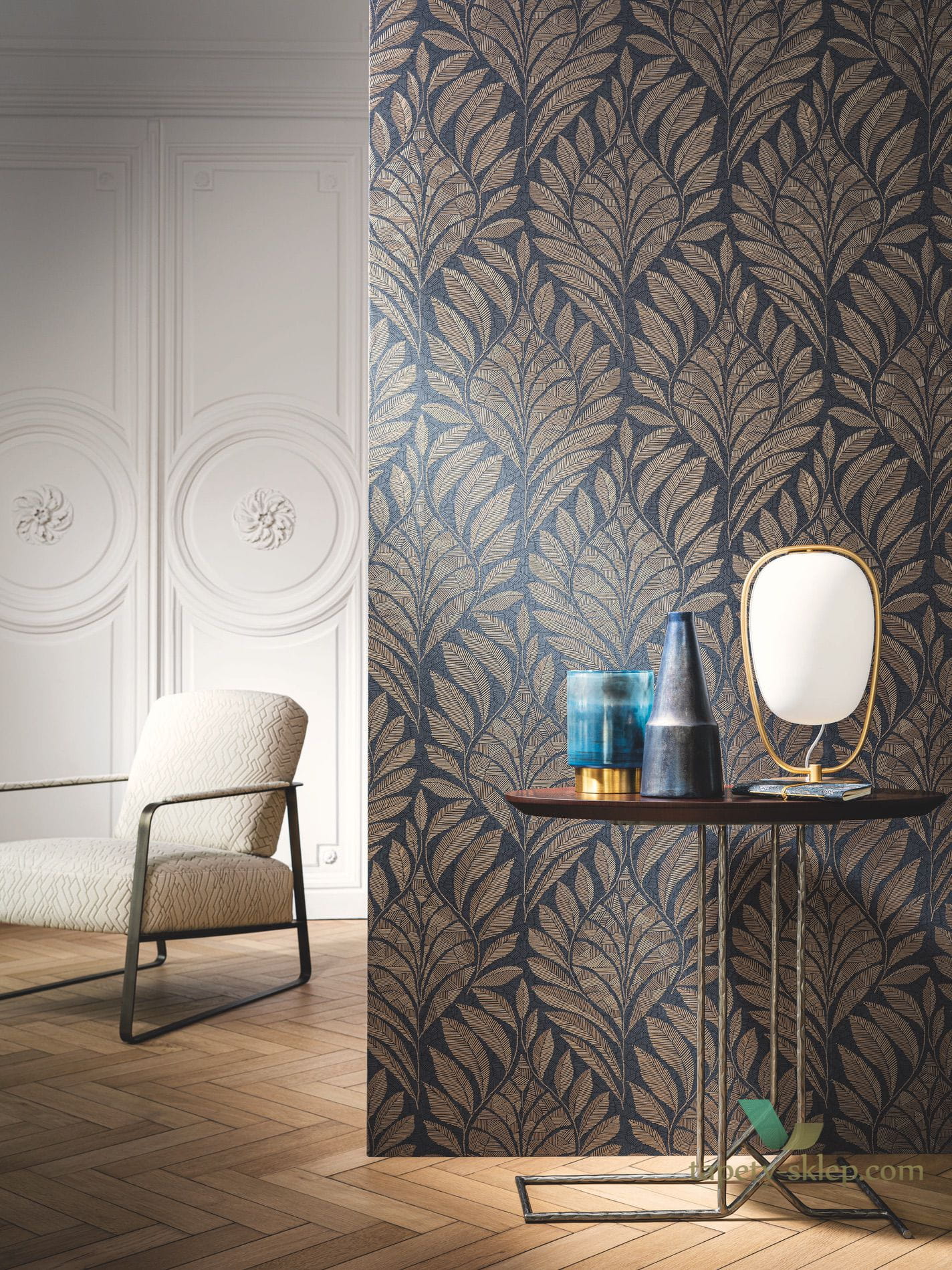 Tapeta liście Casamance Gustav 74770406 Printemps Viennois