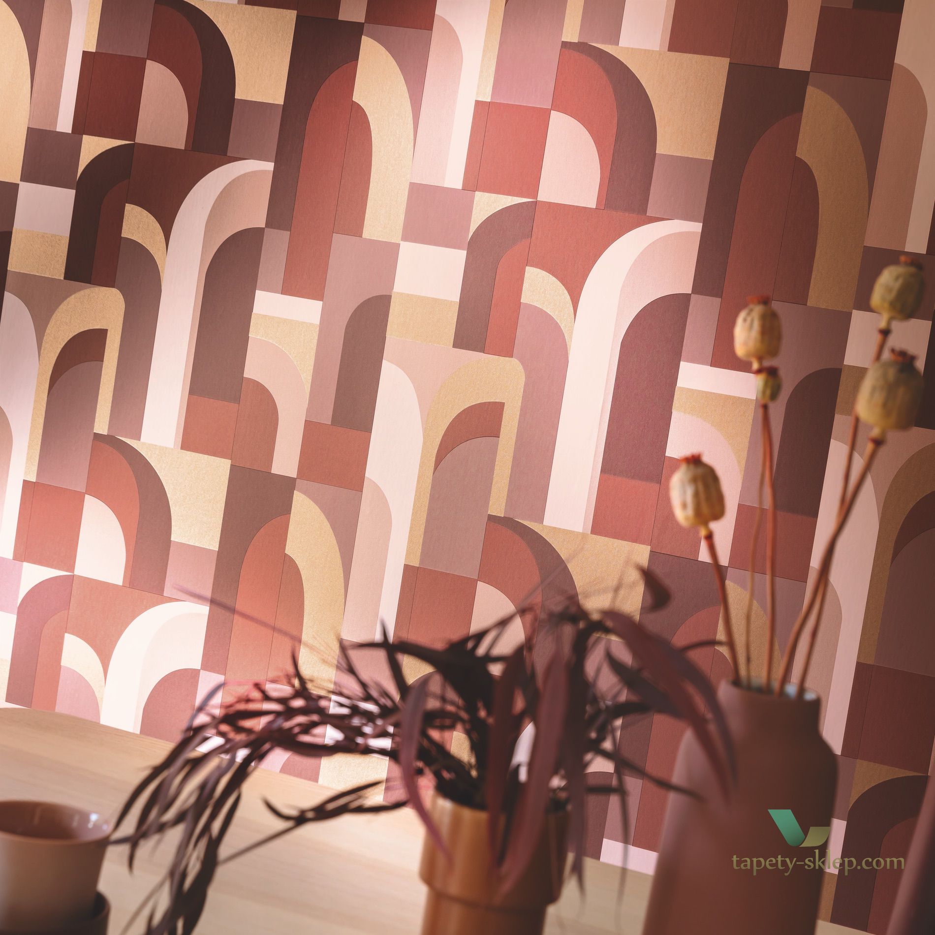 Tapeta geometryczna w stylu Art Deco Caselio LBY 102087026 Doors Labyrinth