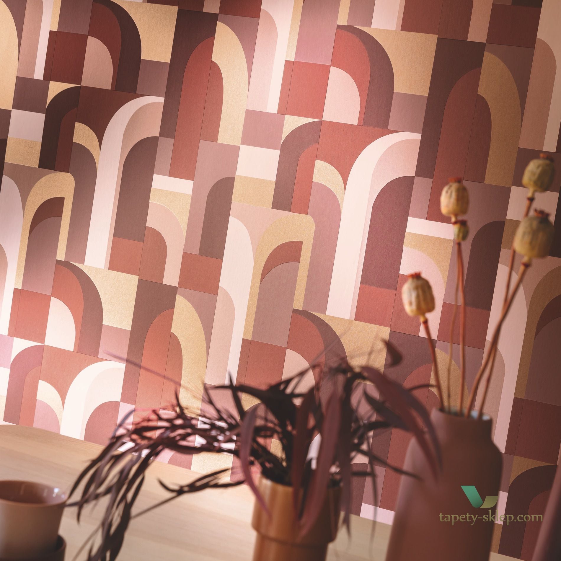 Tapeta geometryczna w stylu Art Deco Caselio LBY 102089021 Doors Labyrinth