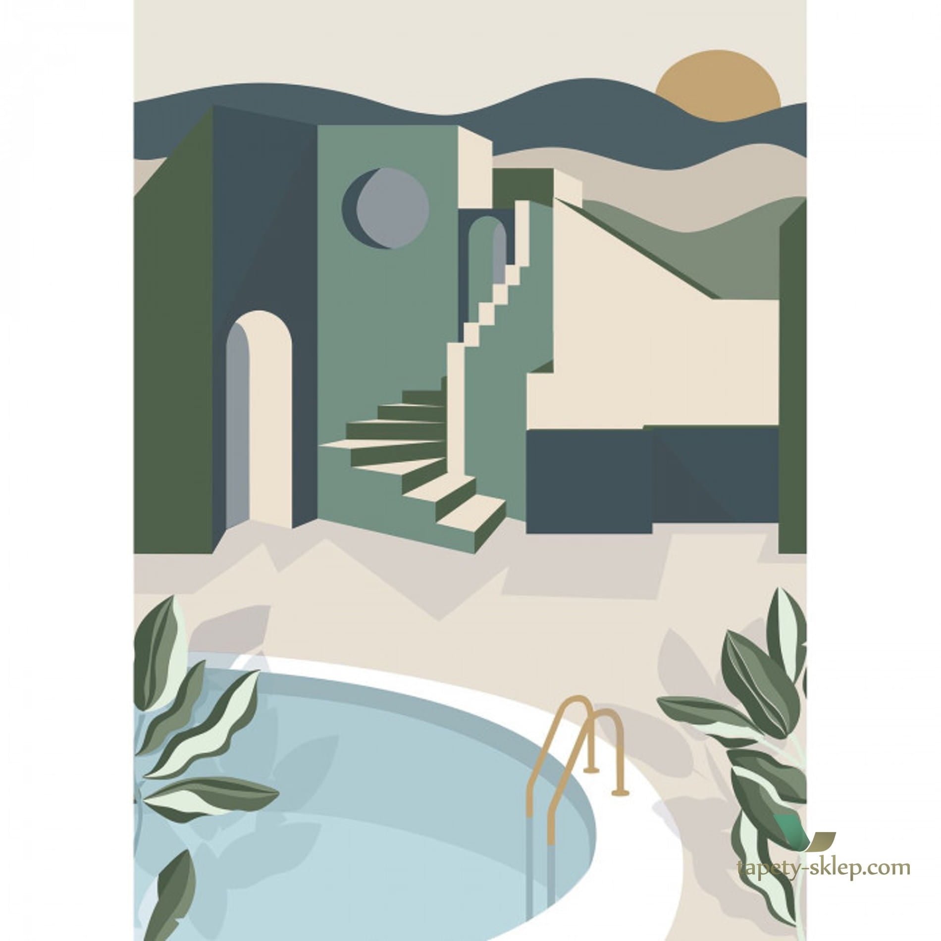 Mural ze wzorem architektury Caselio LBY 102146075 Archways Labyrinth