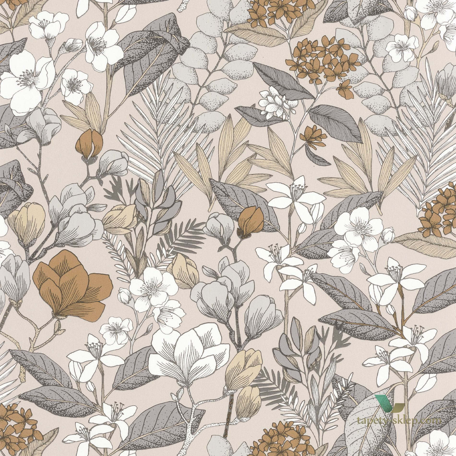 Tapeta w kwiaty i liście Caselio FLP101851099 May Flower Power